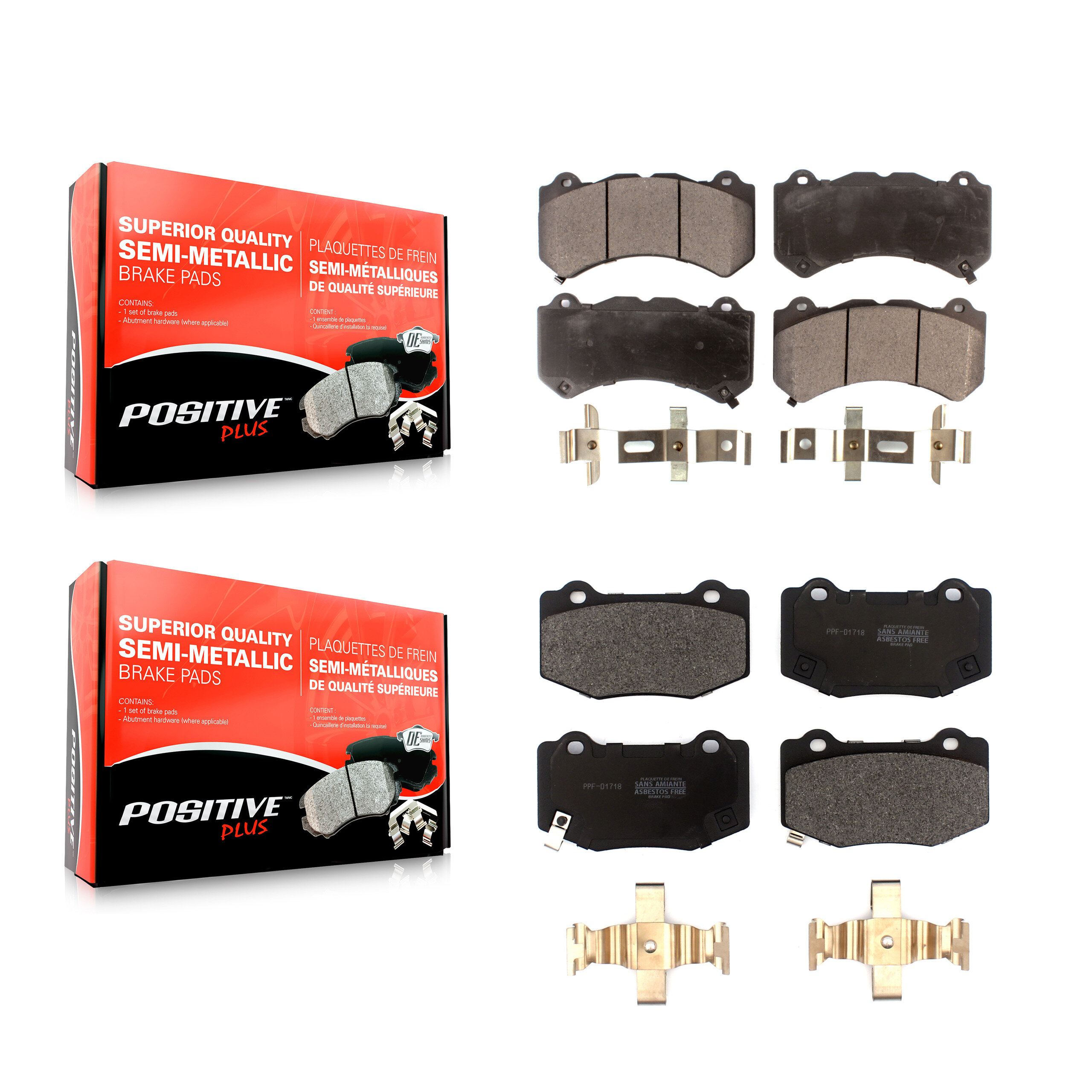 Positive Plus - KPF-100519 - Front and Rear Disc Brake Pad Kits