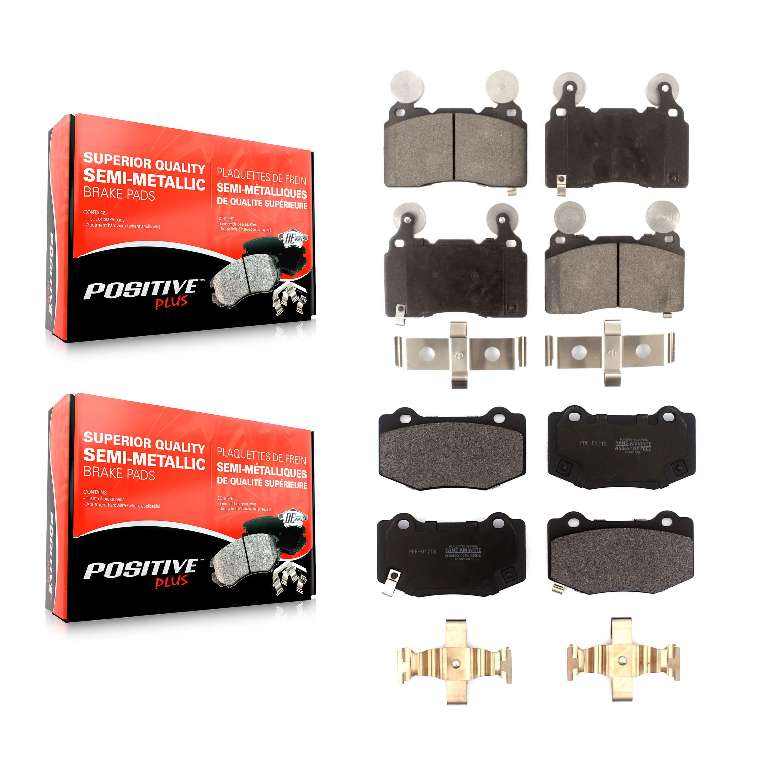 Positive Plus - KPF-100522 - Front and Rear Disc Brake Pad Kits
