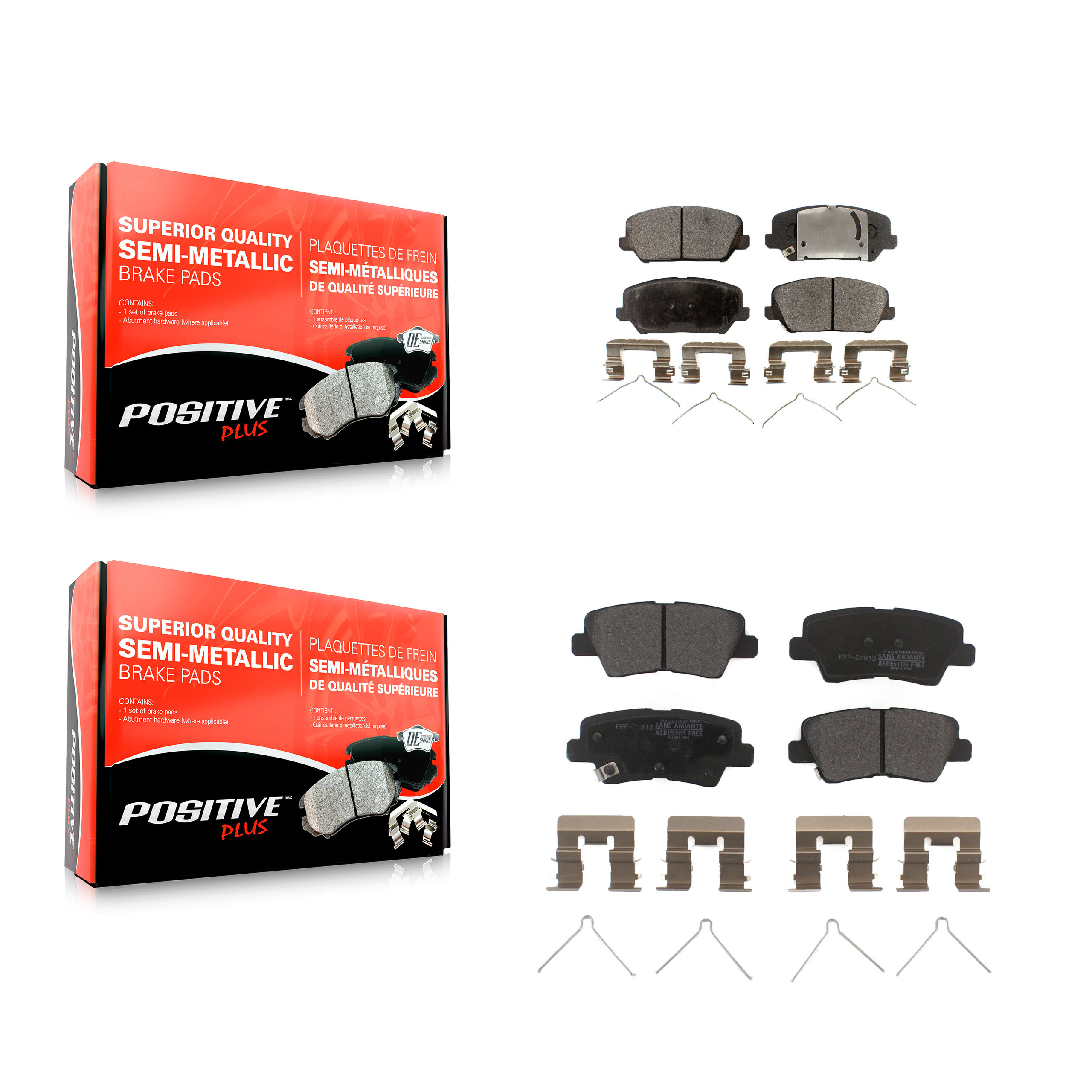 Positive Plus - KPF-100533 - Front and Rear Disc Brake Pad Kits