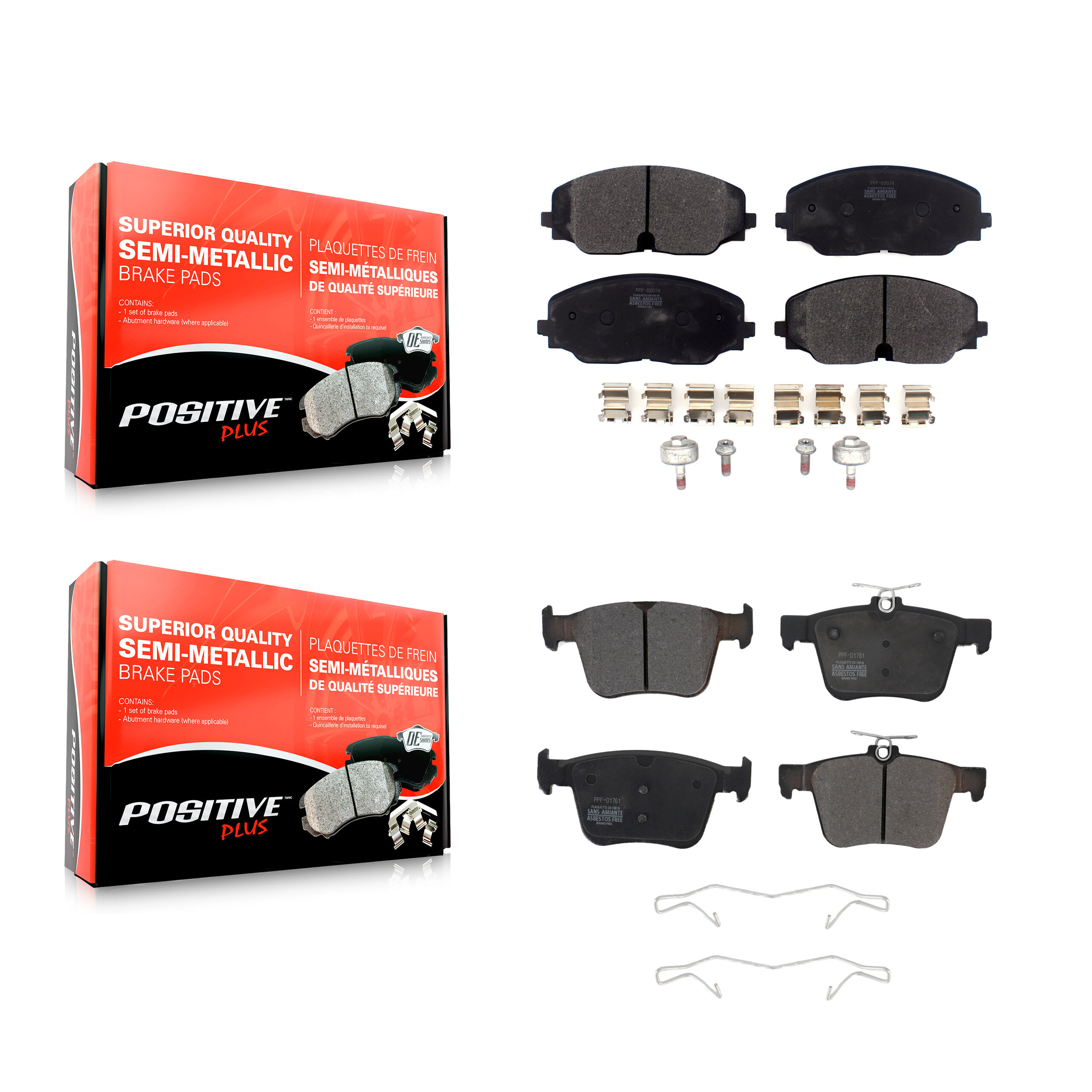 Positive Plus - KPF-100539 - Front and Rear Disc Brake Pad Kits
