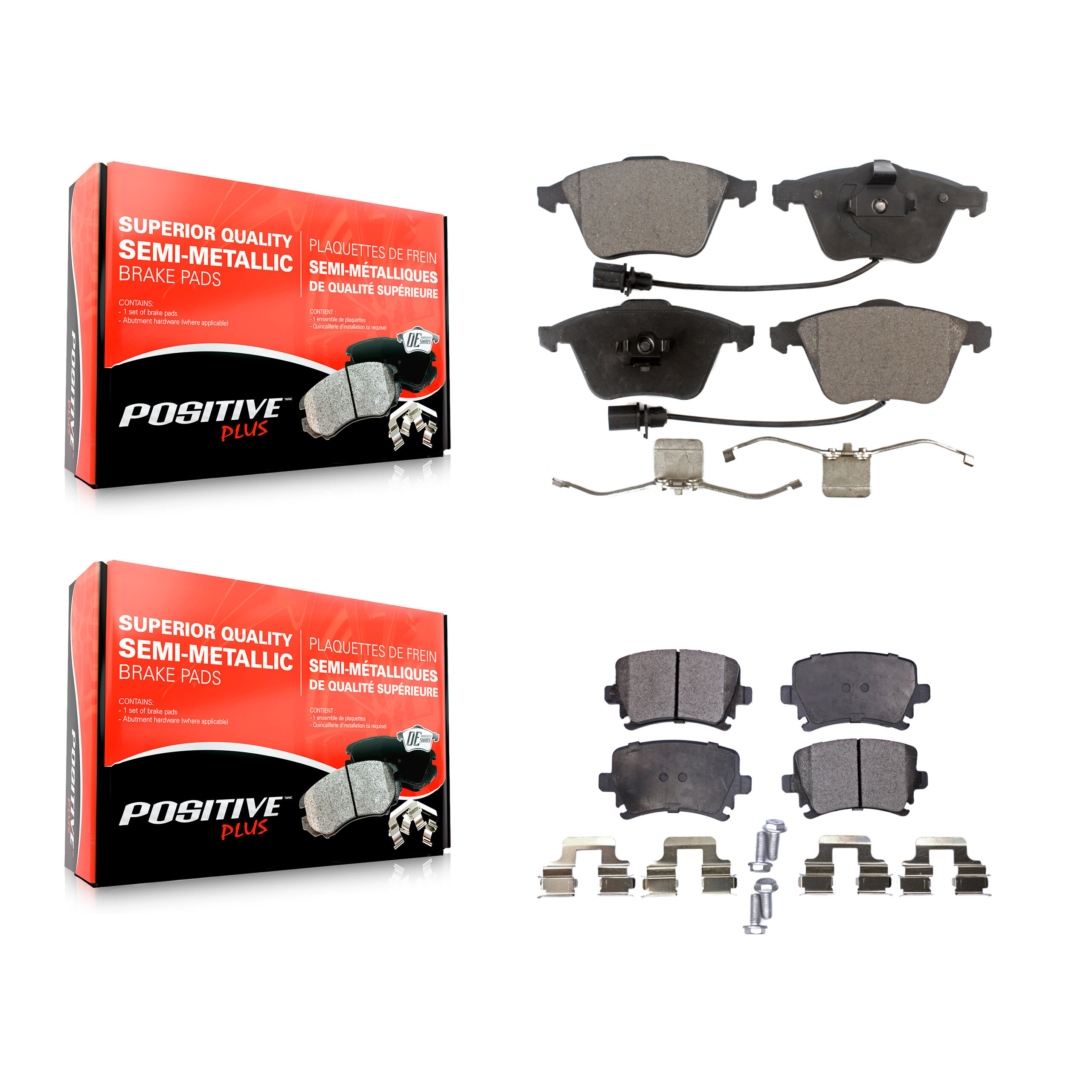Positive Plus - KPF-100549 - Front and Rear Disc Brake Pad Kits
