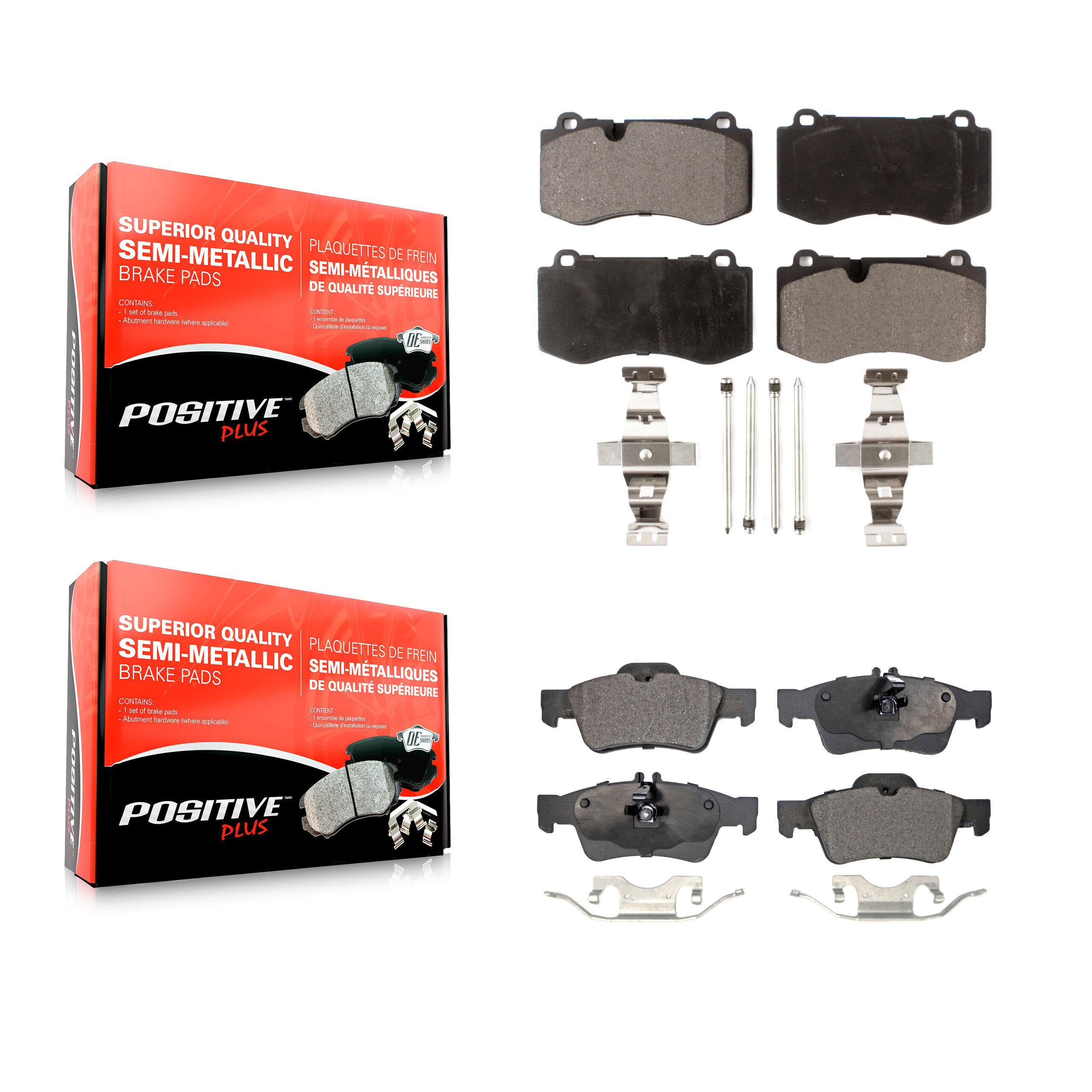 Positive Plus - KPF-100550 - Front and Rear Disc Brake Pad Kits