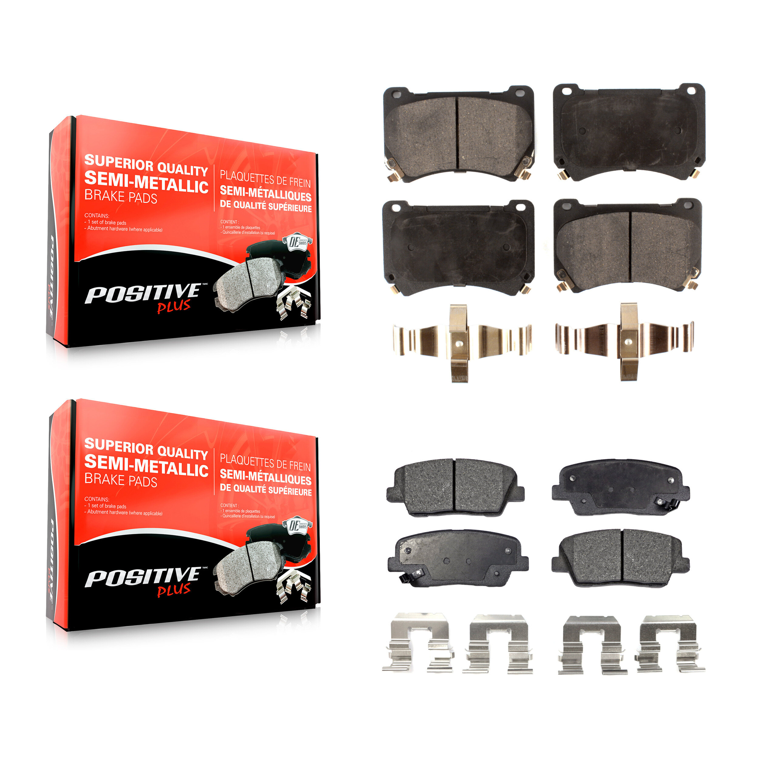 Positive Plus - KPF-100551 - Front and Rear Disc Brake Pad Kits