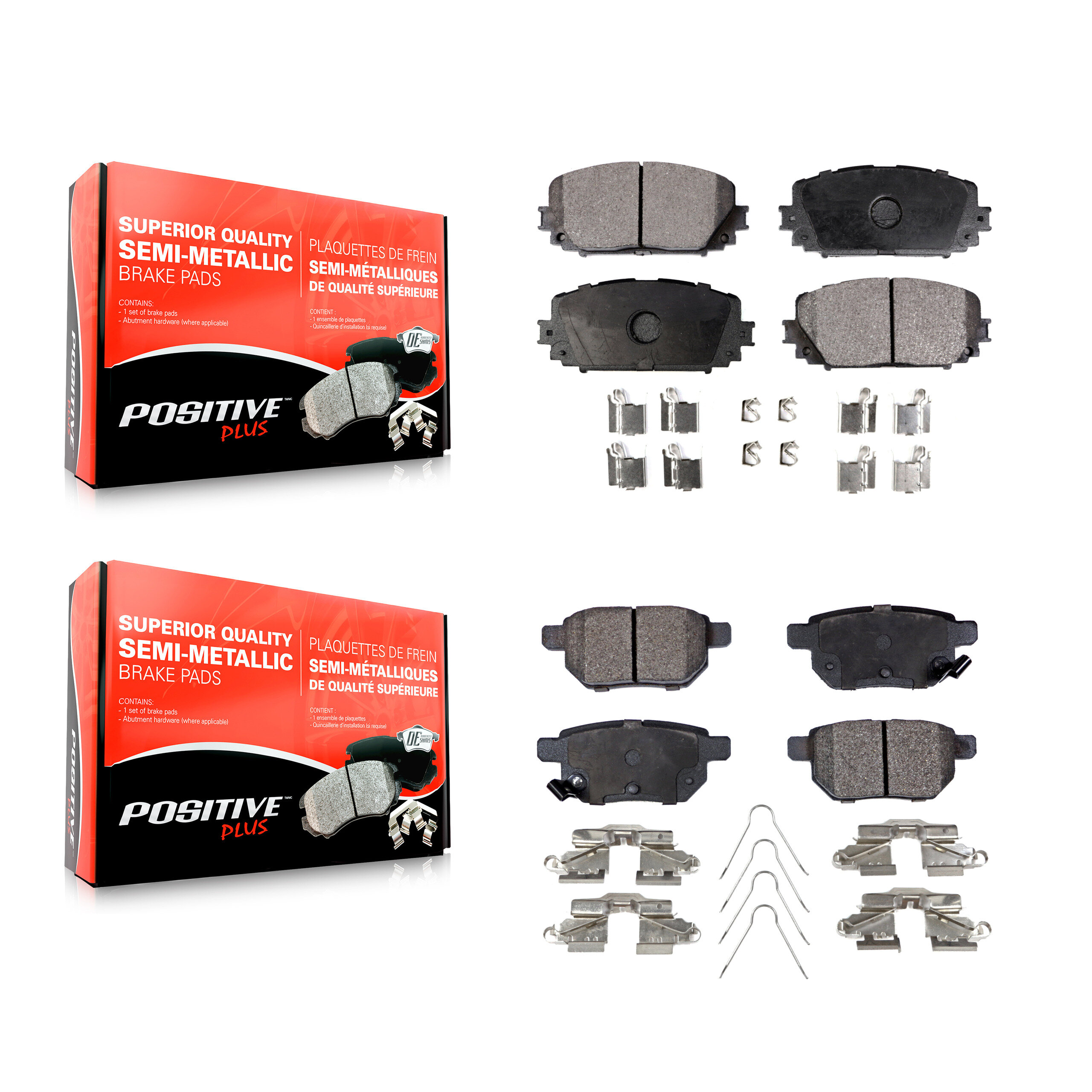 Positive Plus - KPF-100555 - Front and Rear Disc Brake Pad Kits