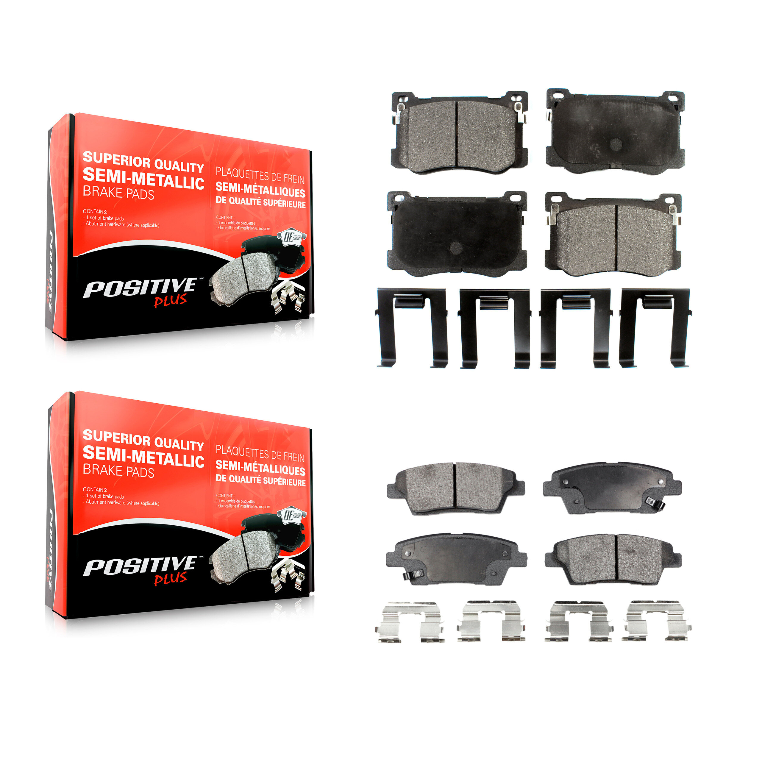 Positive Plus - KPF-100556 - Front and Rear Disc Brake Pad Kits