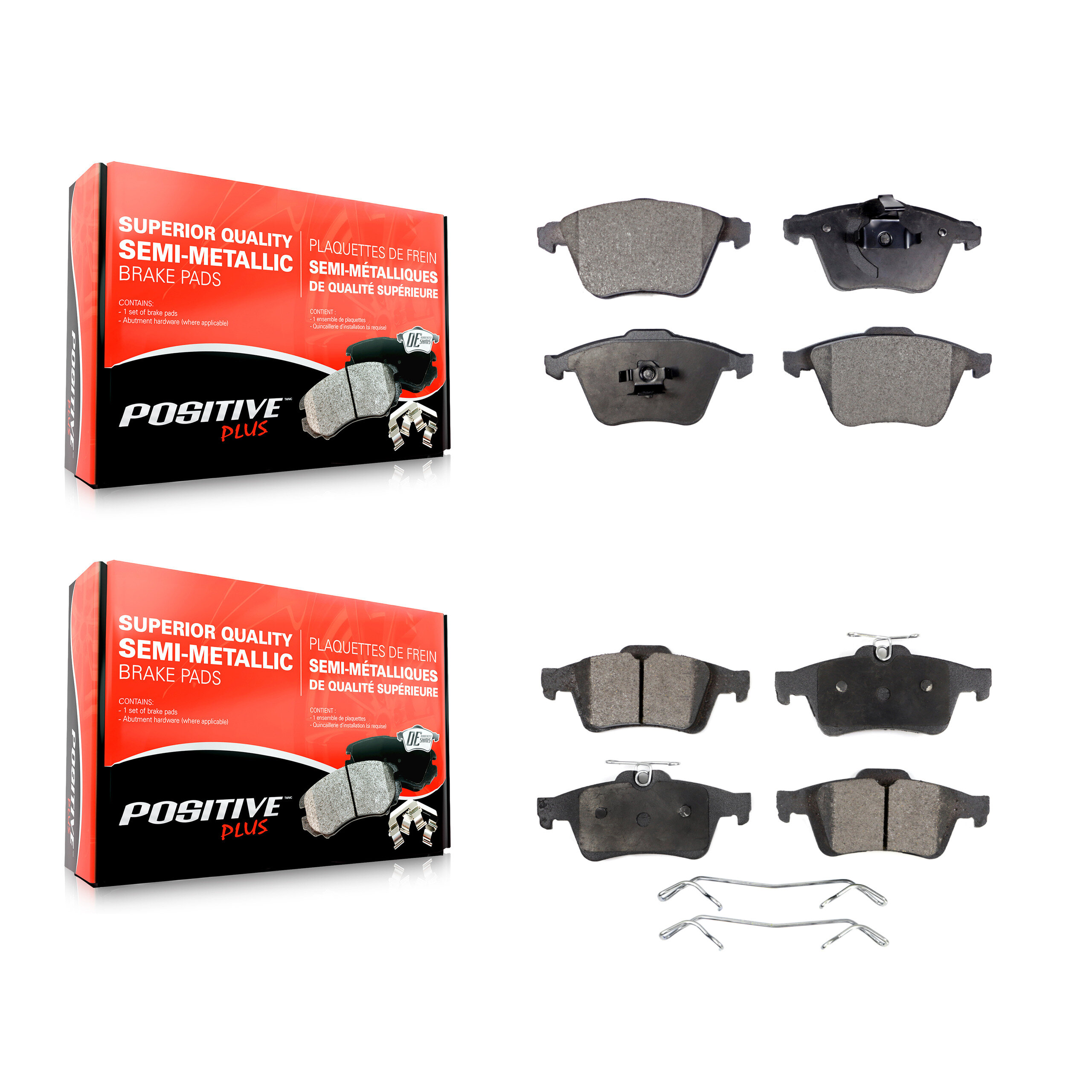 Positive Plus - KPF-100560 - Front and Rear Disc Brake Pad Kits