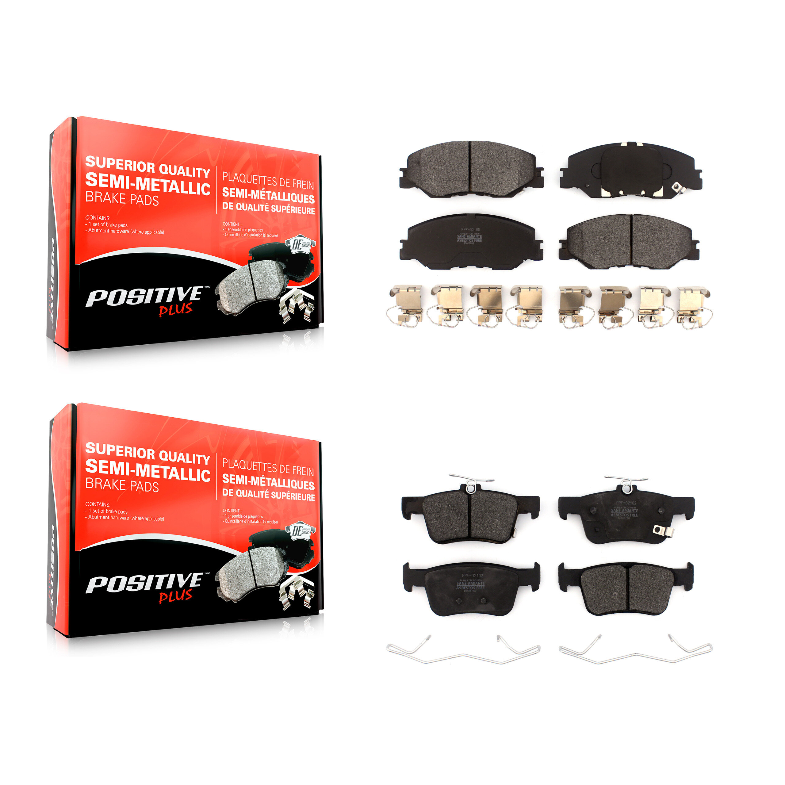 Positive Plus - KPF-100565 - Front and Rear Disc Brake Pad Kits