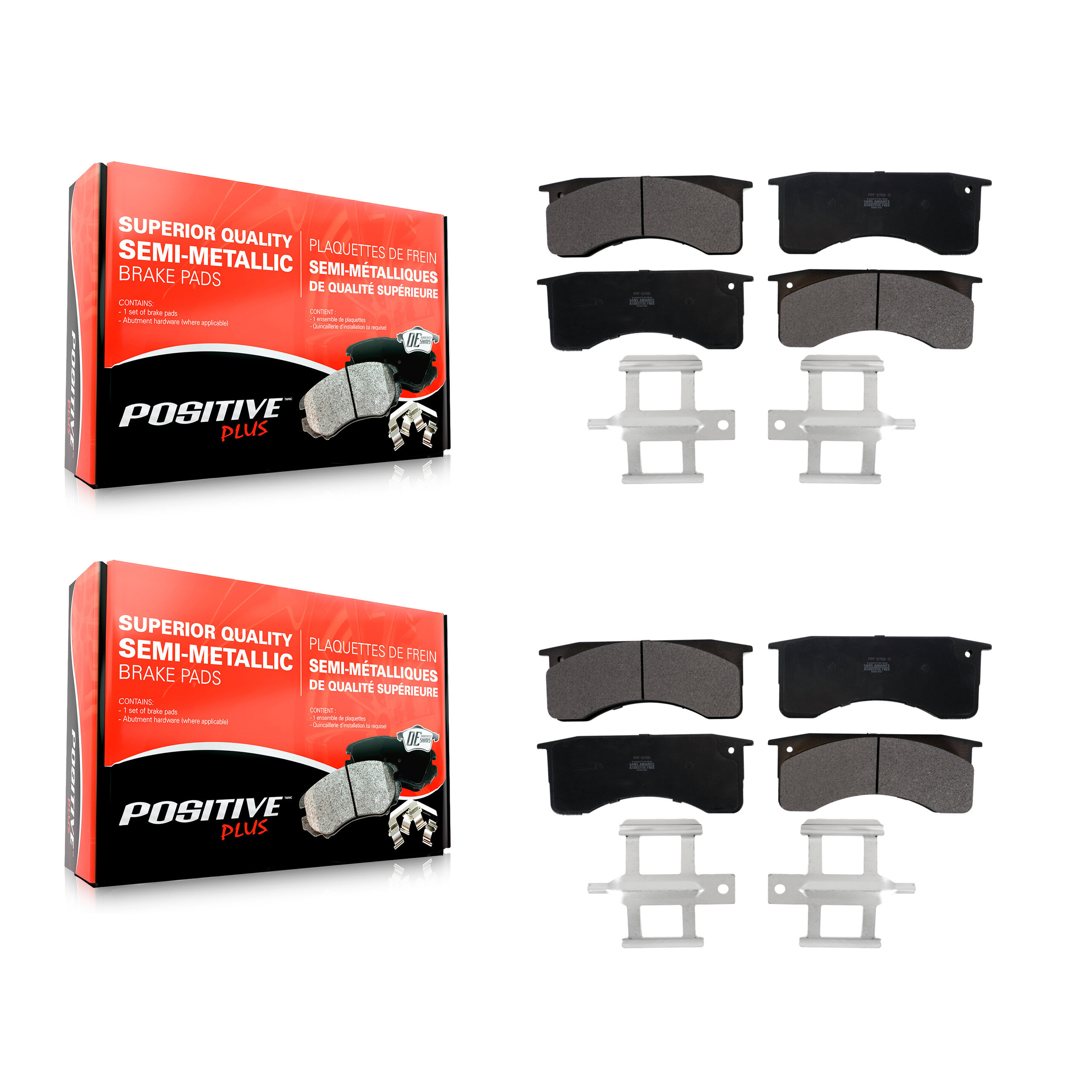 Positive Plus - KPF-100572 - Front and Rear Disc Brake Pad Kits
