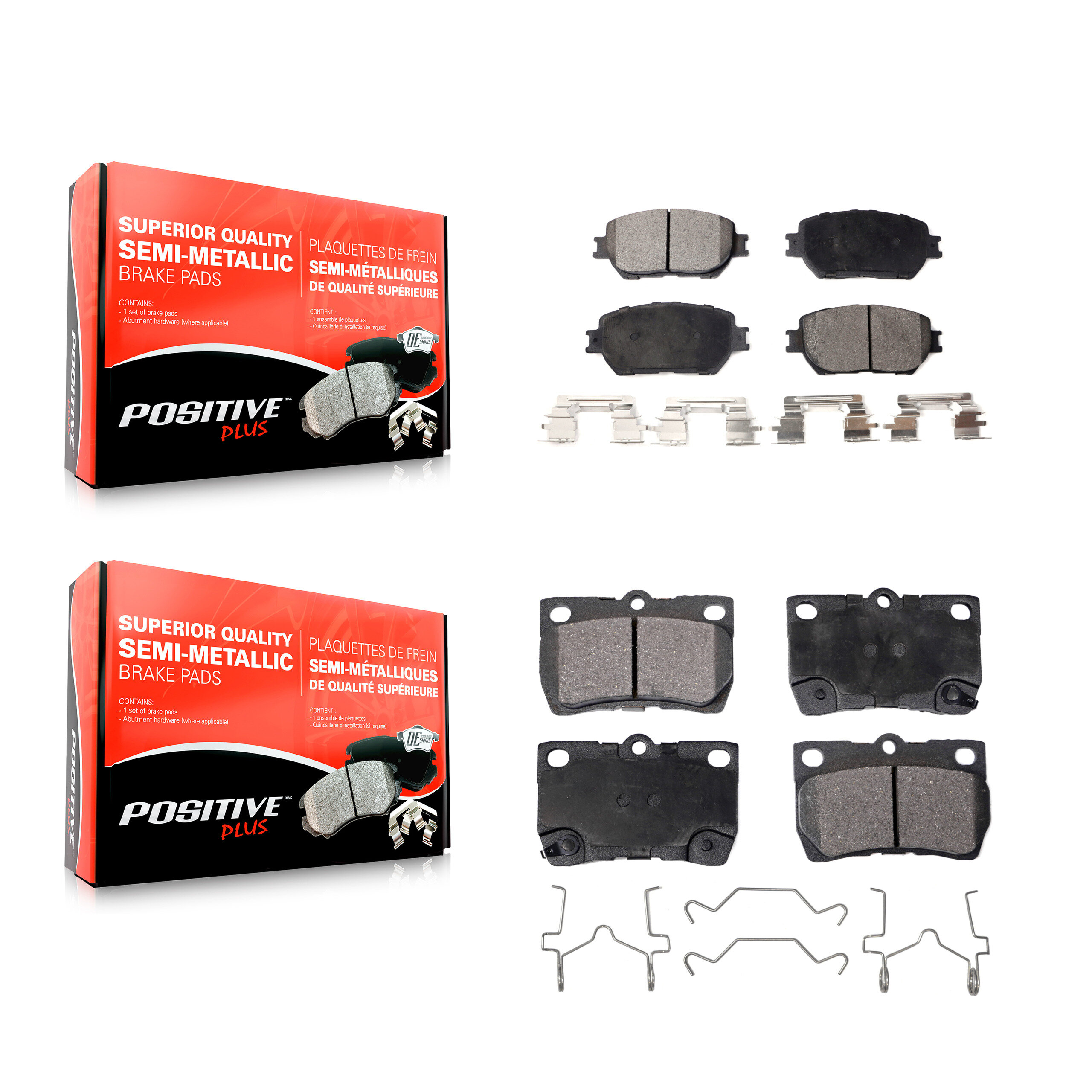 Positive Plus - KPF-100579 - Front and Rear Disc Brake Pad Kits