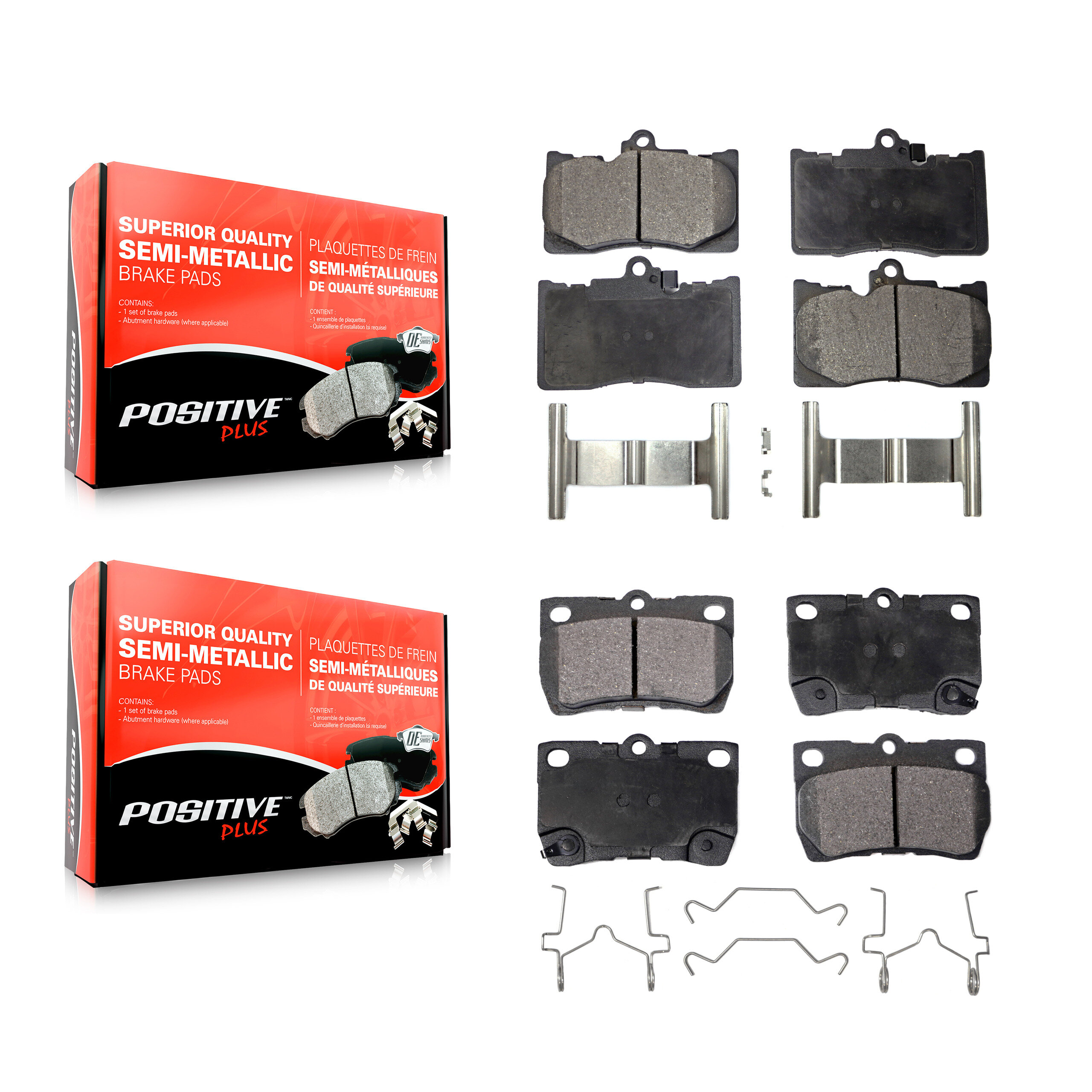 Positive Plus - KPF-100580 - Front and Rear Disc Brake Pad Kits