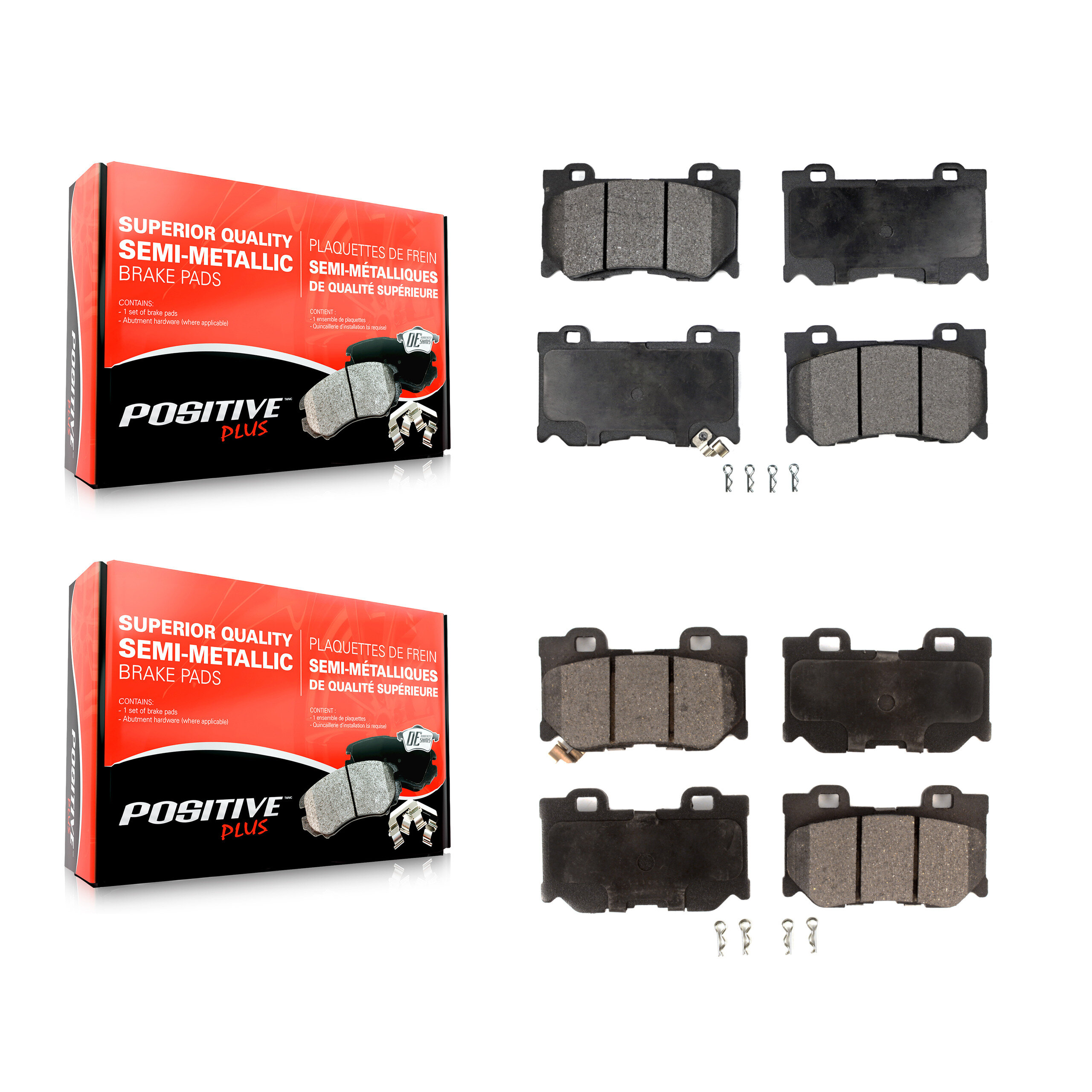 Positive Plus - KPF-100582 - Front and Rear Disc Brake Pad Kits