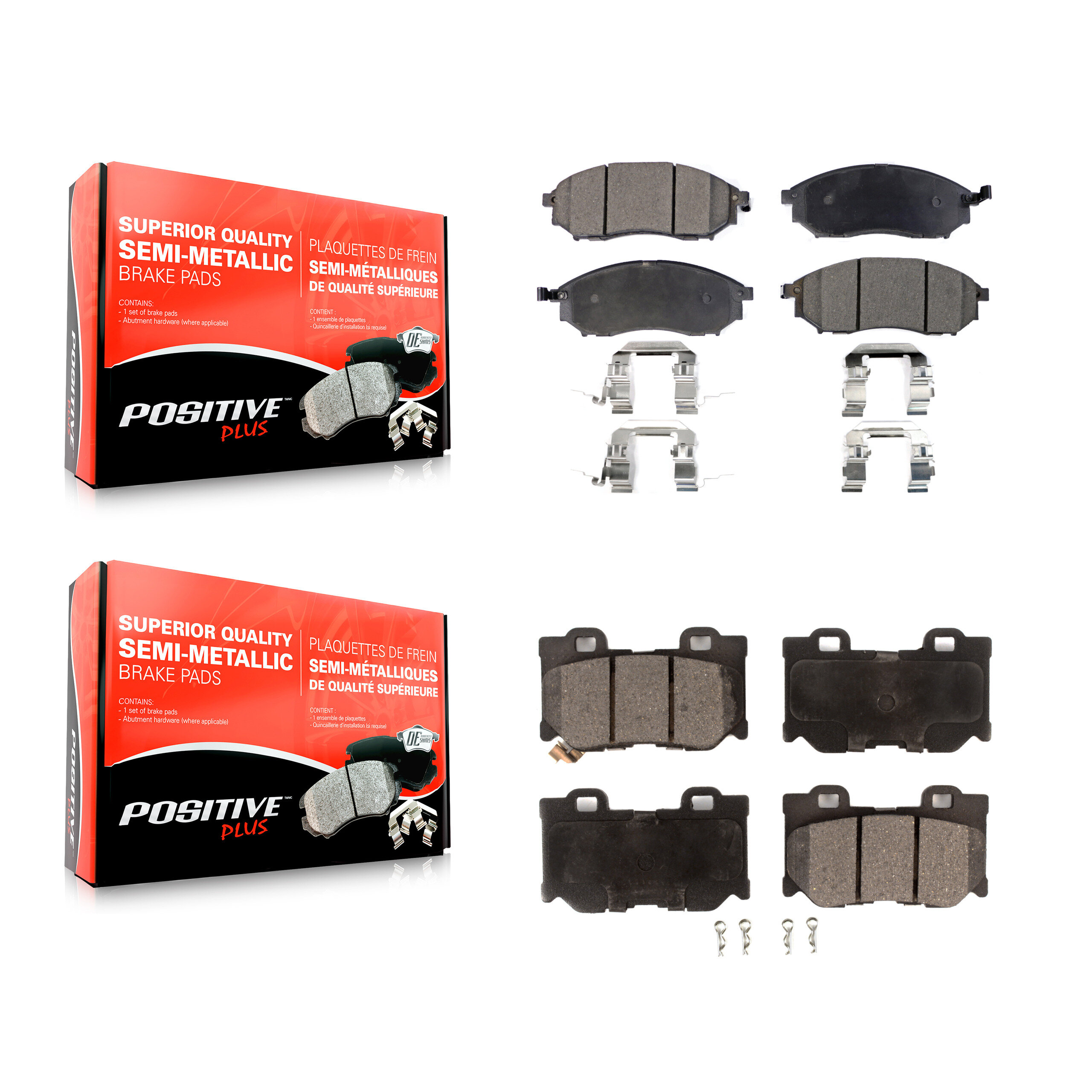 Positive Plus - KPF-100583 - Front and Rear Disc Brake Pad Kits