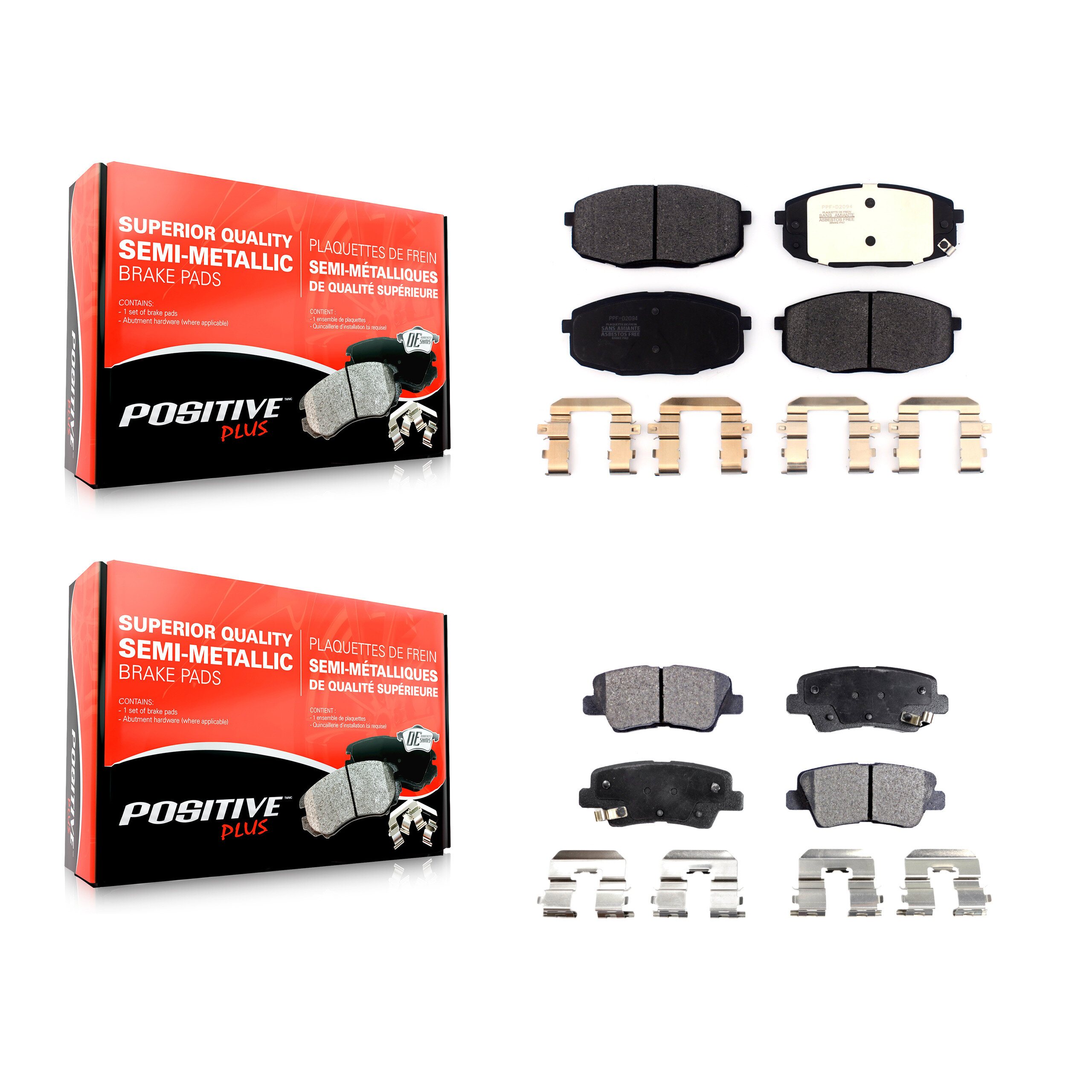 Positive Plus - KPF-100589 - Front and Rear Disc Brake Pad Kits
