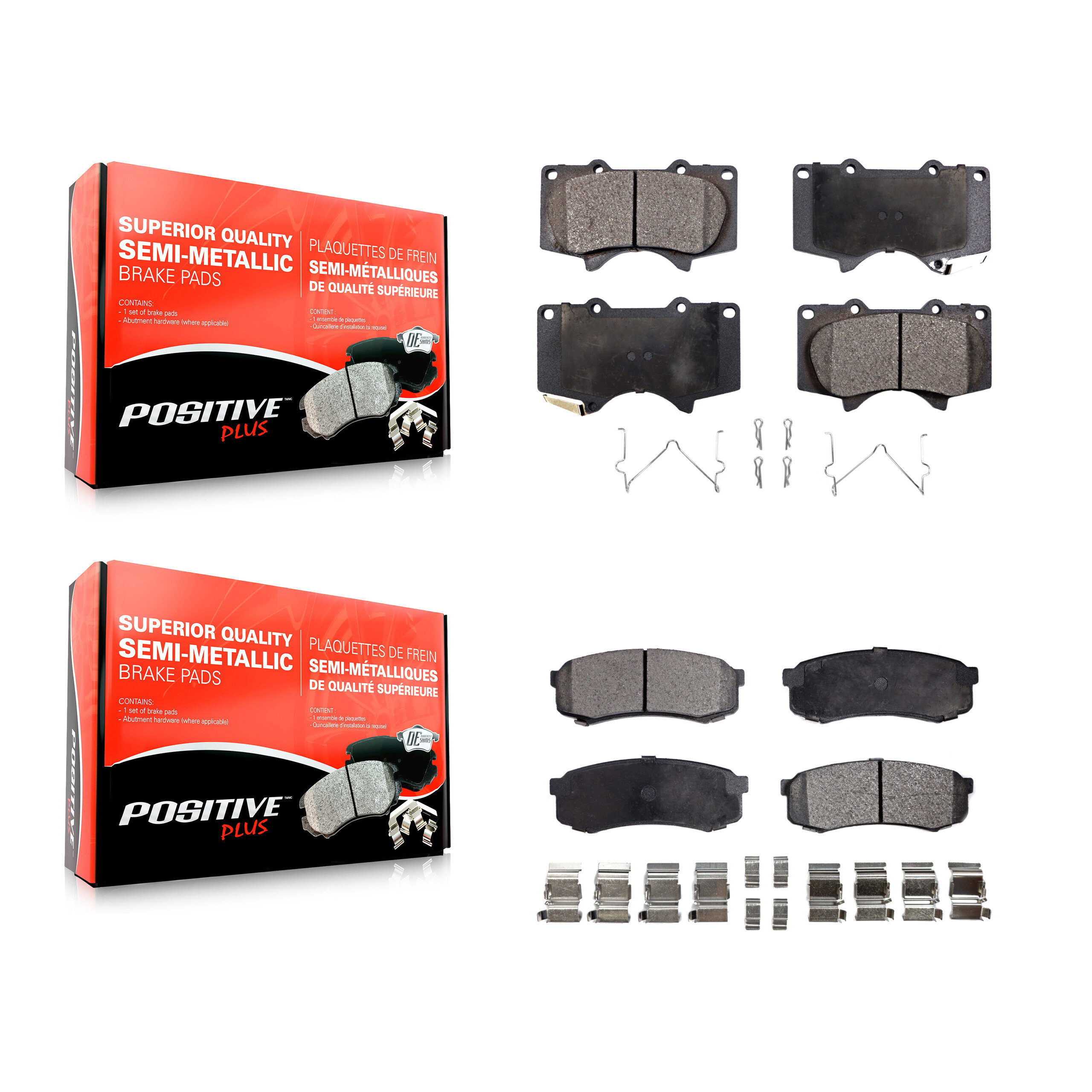 Positive Plus - KPF-100594 - Front and Rear Disc Brake Pad Kits