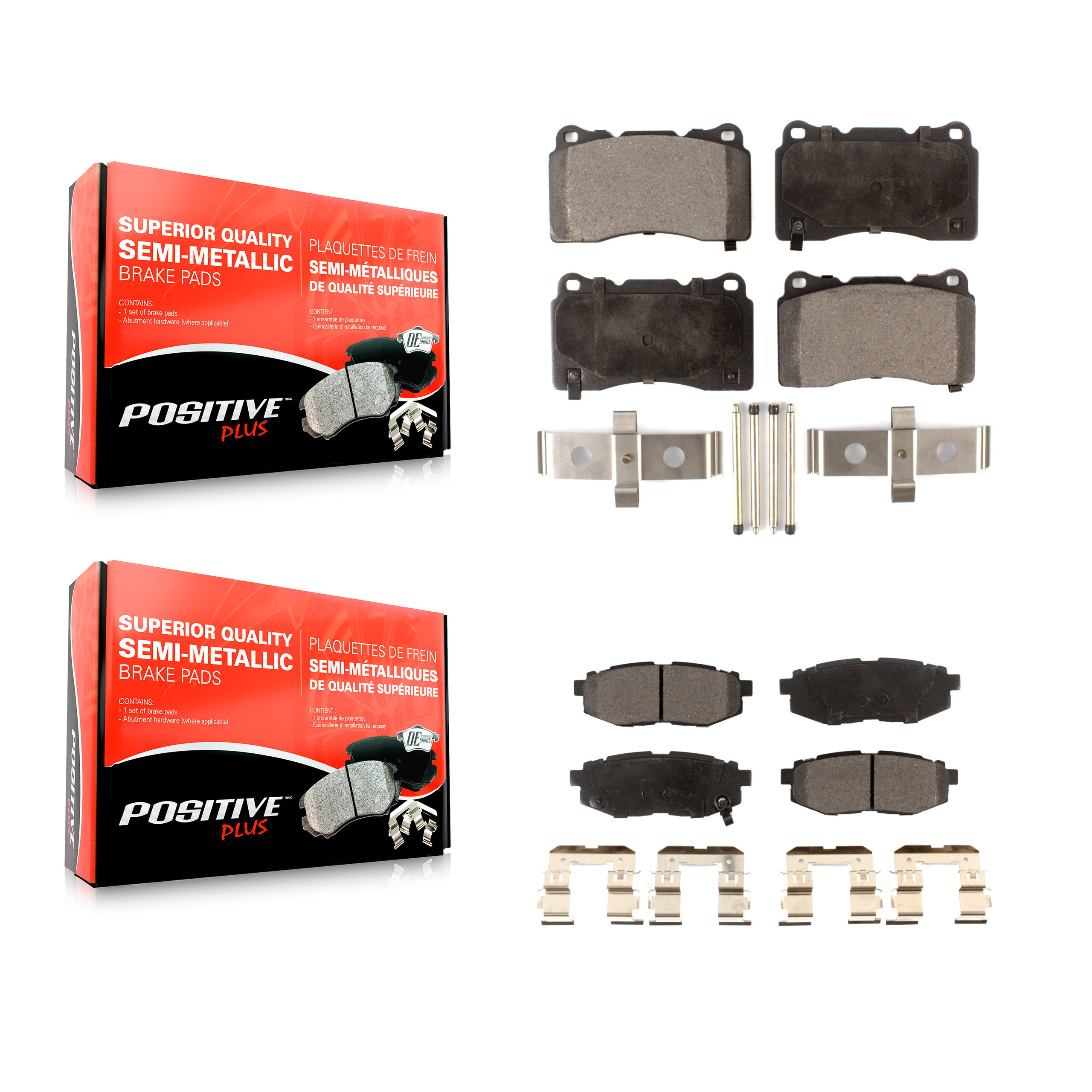 Positive Plus - KPF-100596 - Front and Rear Disc Brake Pad Kits
