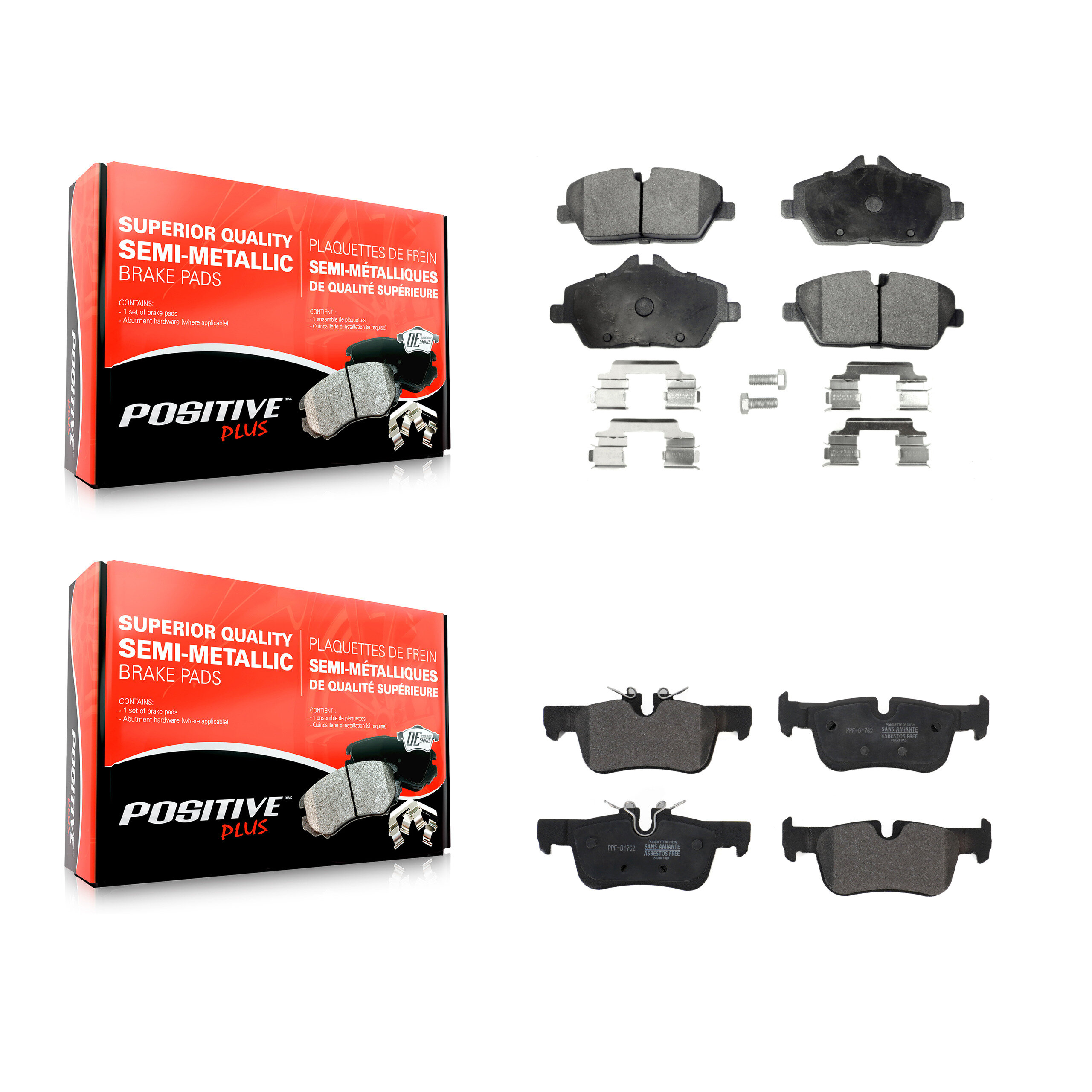 Positive Plus - KPF-100598 - Front and Rear Disc Brake Pad Kits