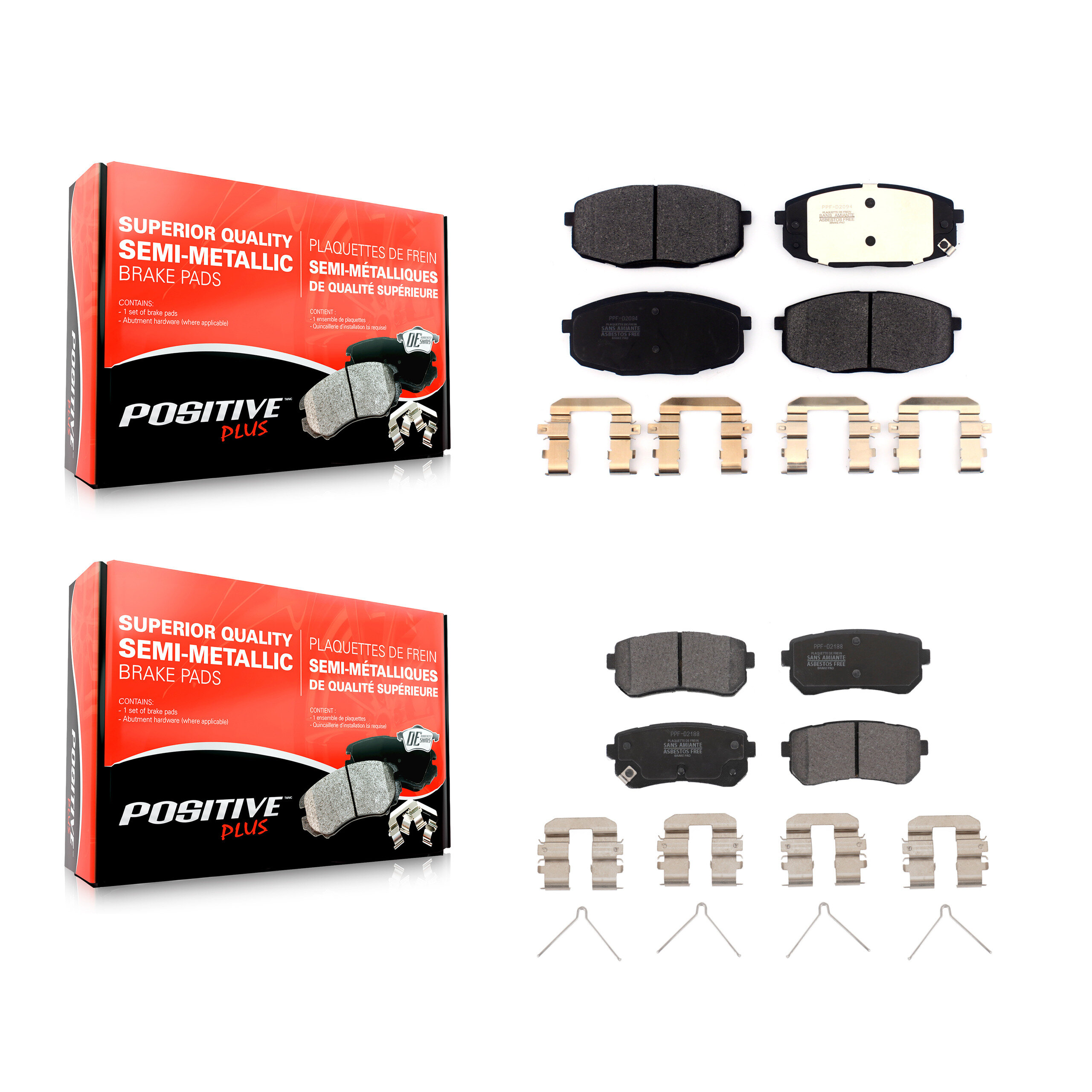Positive Plus - KPF-100607 - Front and Rear Disc Brake Pad Kits