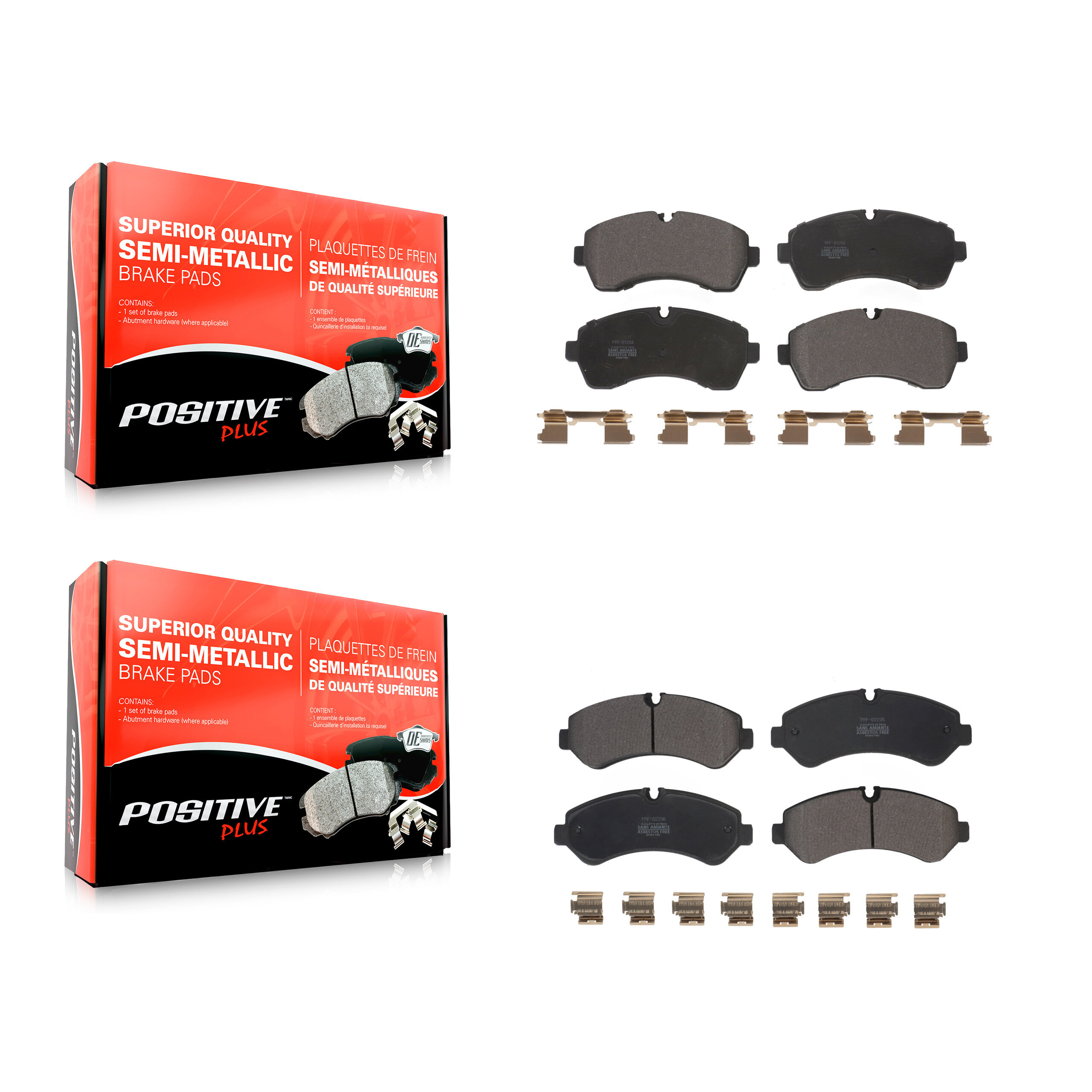 Positive Plus - KPF-100611 - Front and Rear Disc Brake Pad Kits