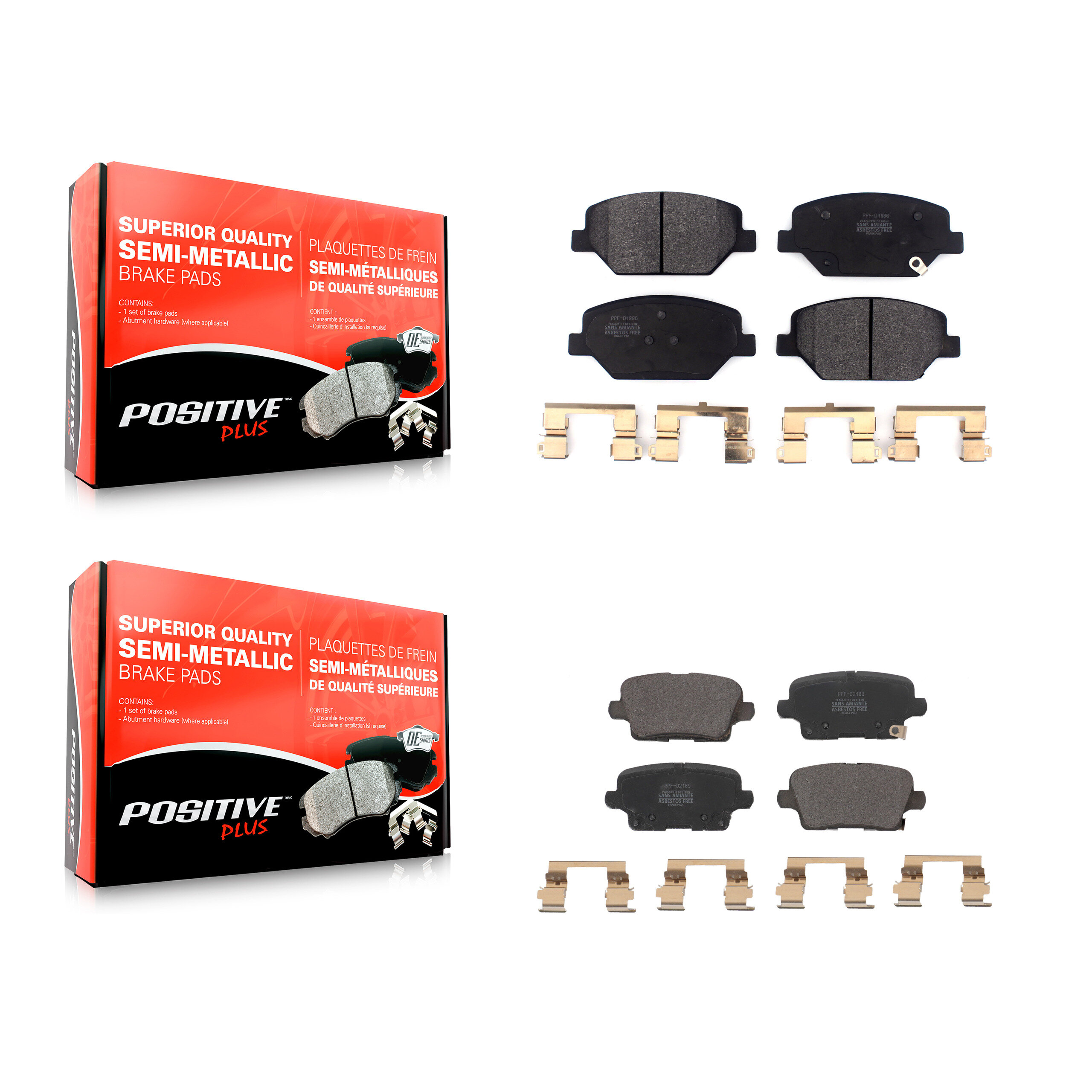 Positive Plus - KPF-100614 - Front and Rear Disc Brake Pad Kits