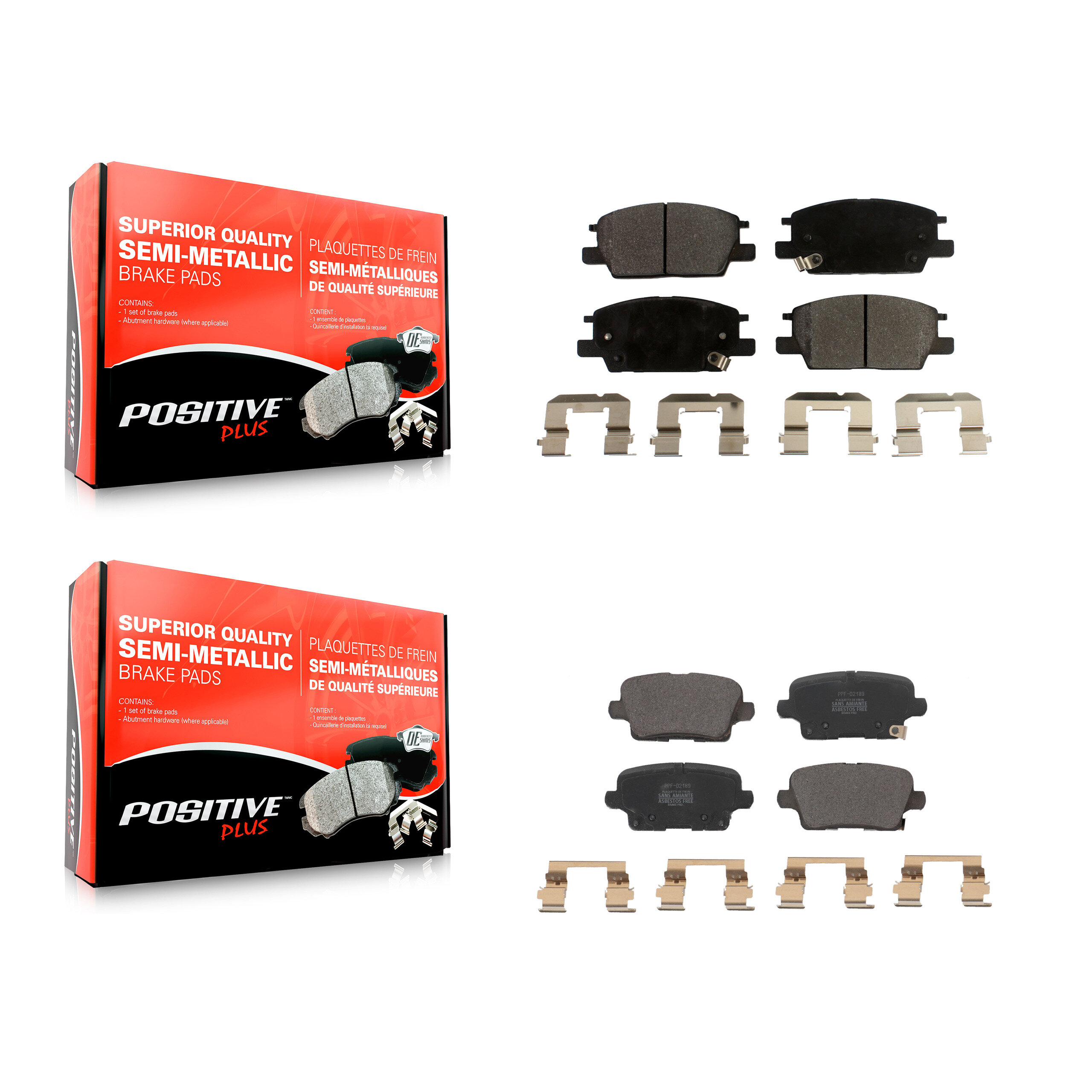 Positive Plus - KPF-100615 - Front and Rear Disc Brake Pad Kits