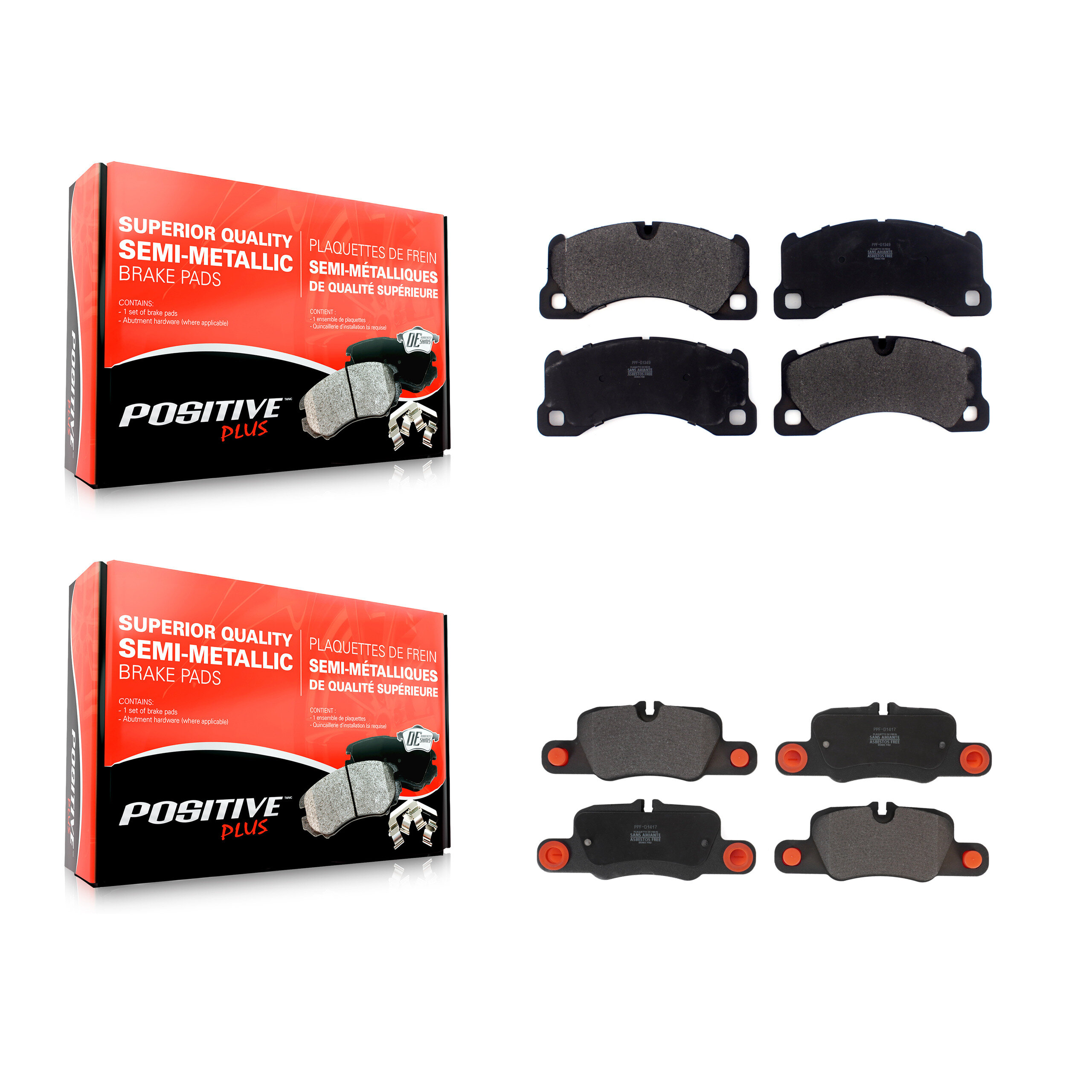 Positive Plus - KPF-100618 - Front and Rear Disc Brake Pad Kits