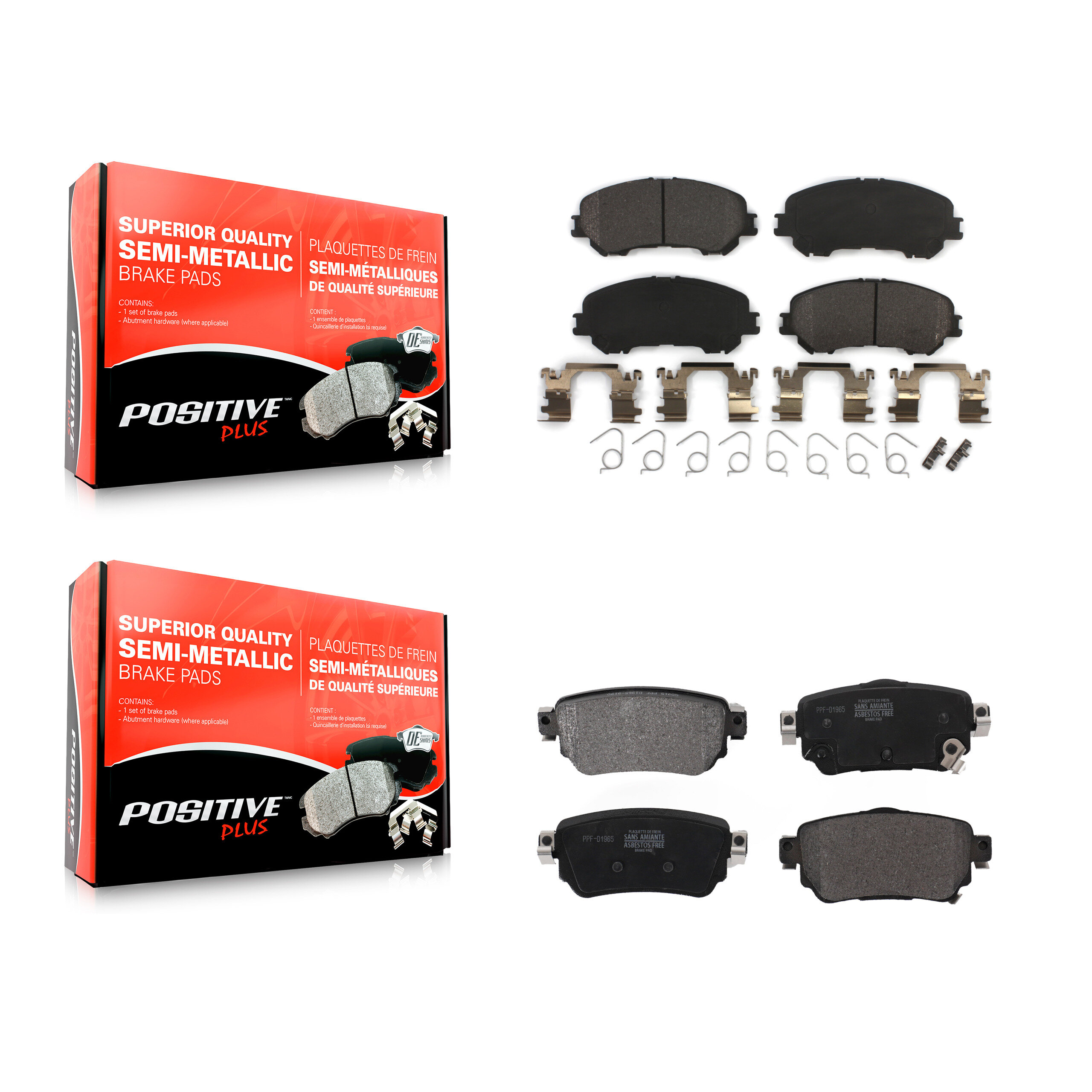 Positive Plus - KPF-100623 - Front and Rear Disc Brake Pad Kits