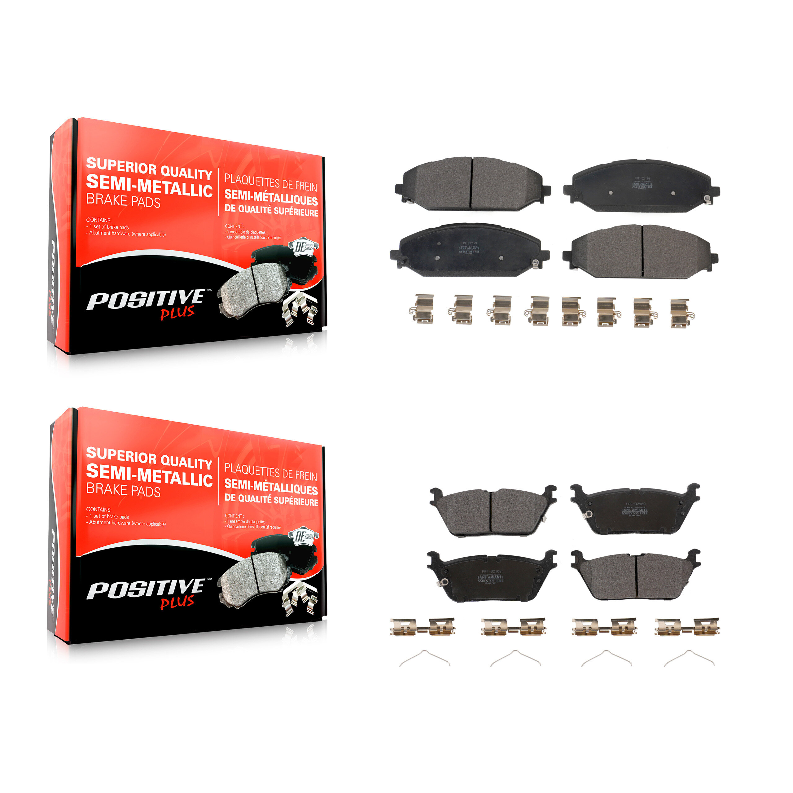 Positive Plus - KPF-100628 - Front and Rear Disc Brake Pad Kits