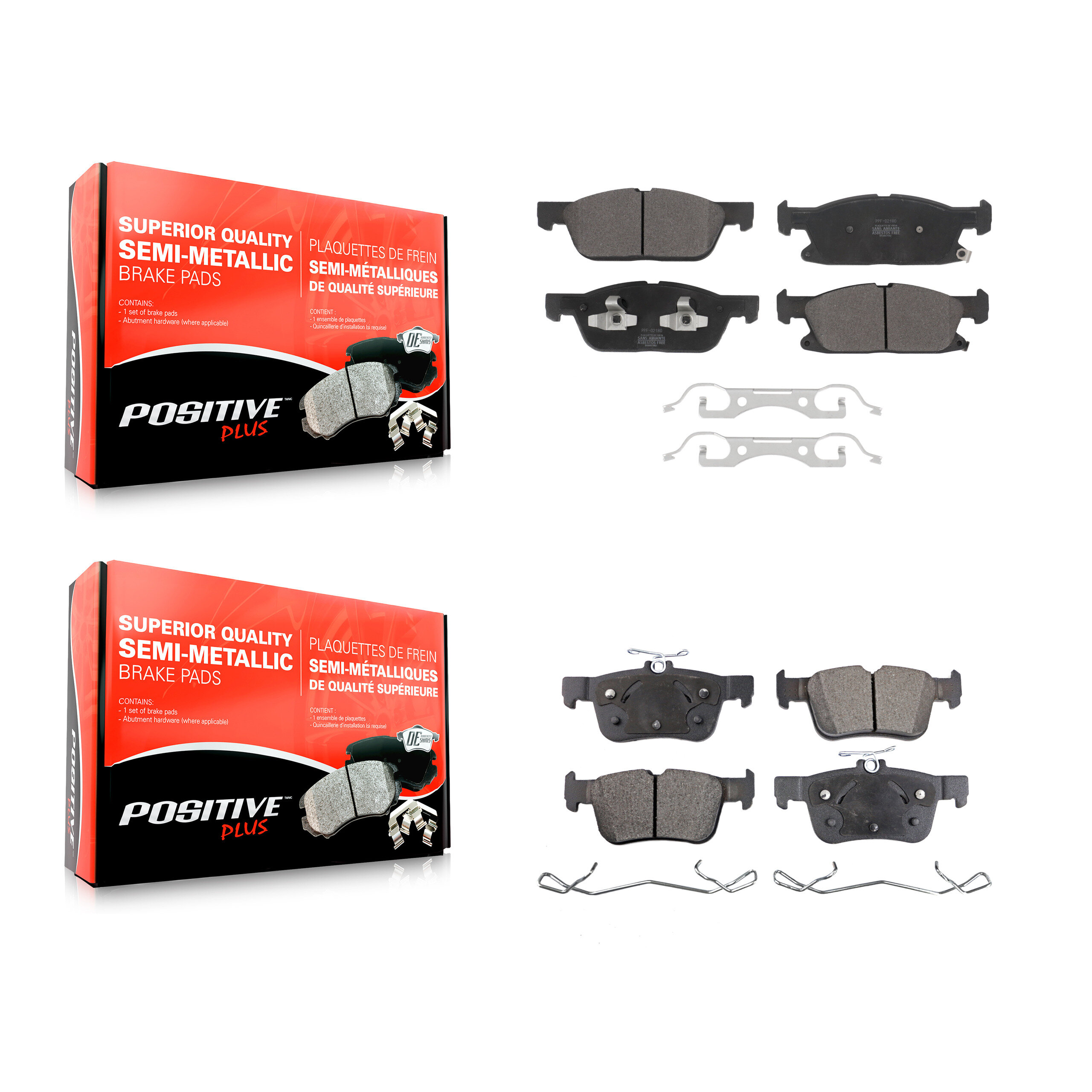 Positive Plus - KPF-100630 - Front and Rear Disc Brake Pad Kits