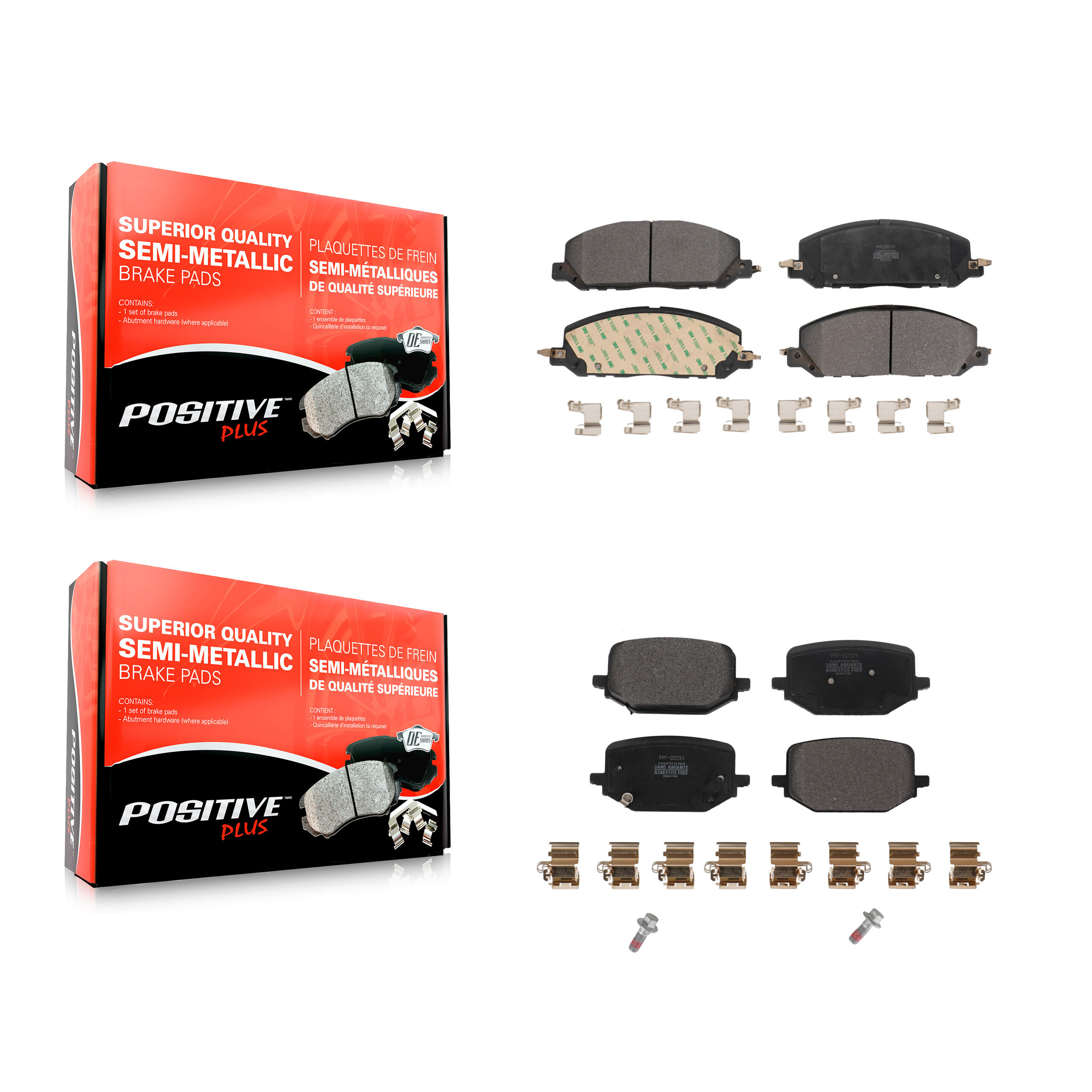 Positive Plus - KPF-100632 - Front and Rear Disc Brake Pad Kits