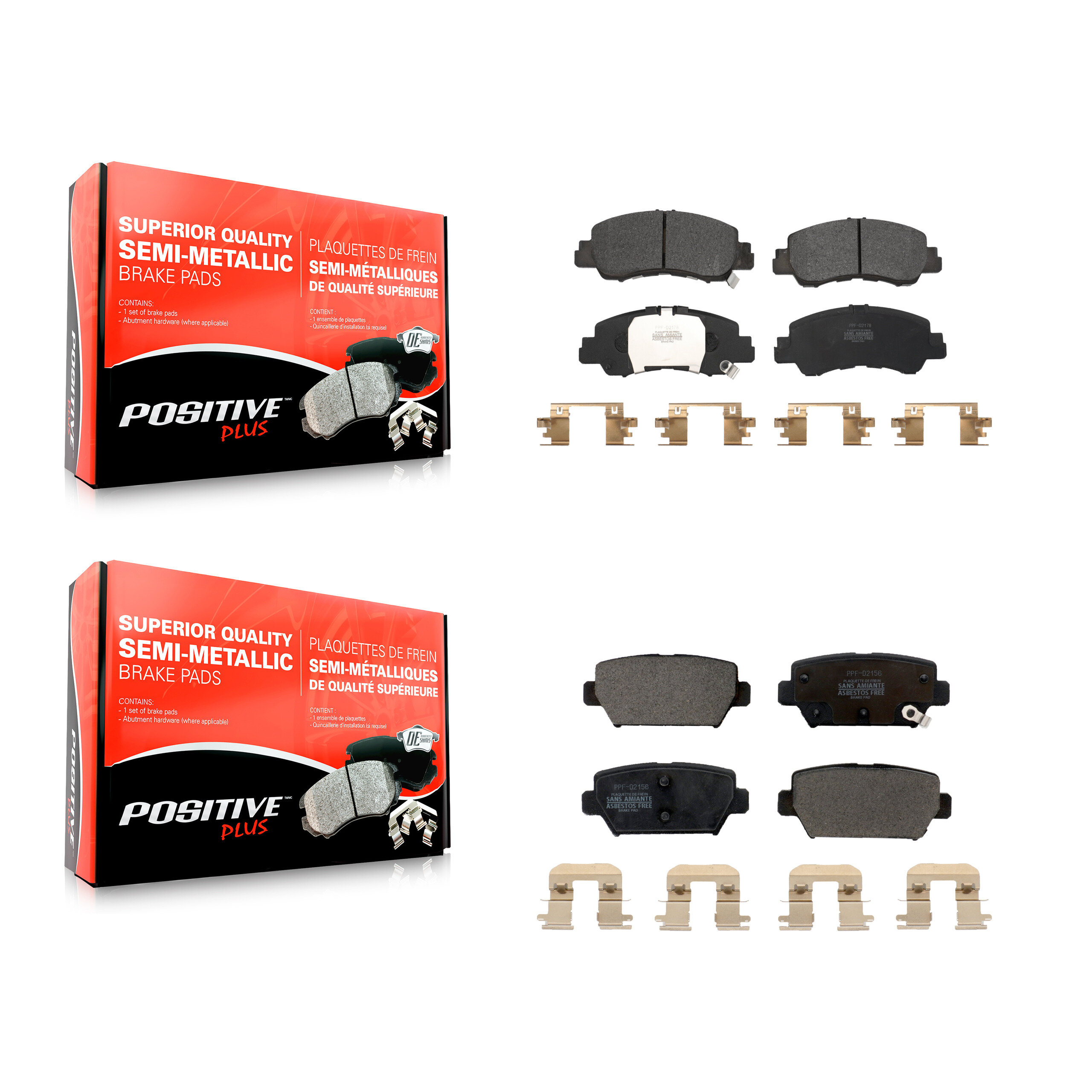 Positive Plus - KPF-100634 - Front and Rear Disc Brake Pad Kits