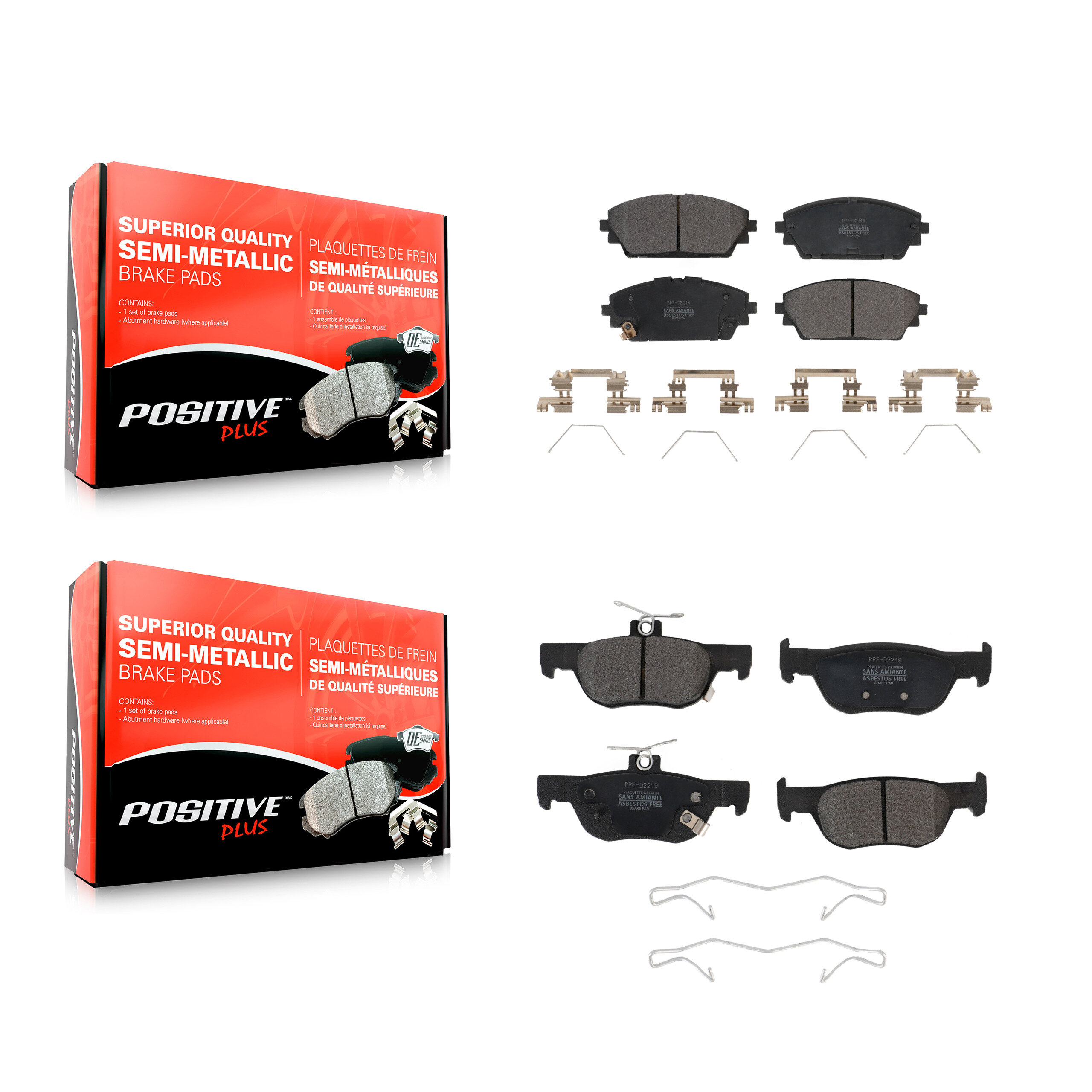 Positive Plus - KPF-100641 - Front and Rear Disc Brake Pad Kits