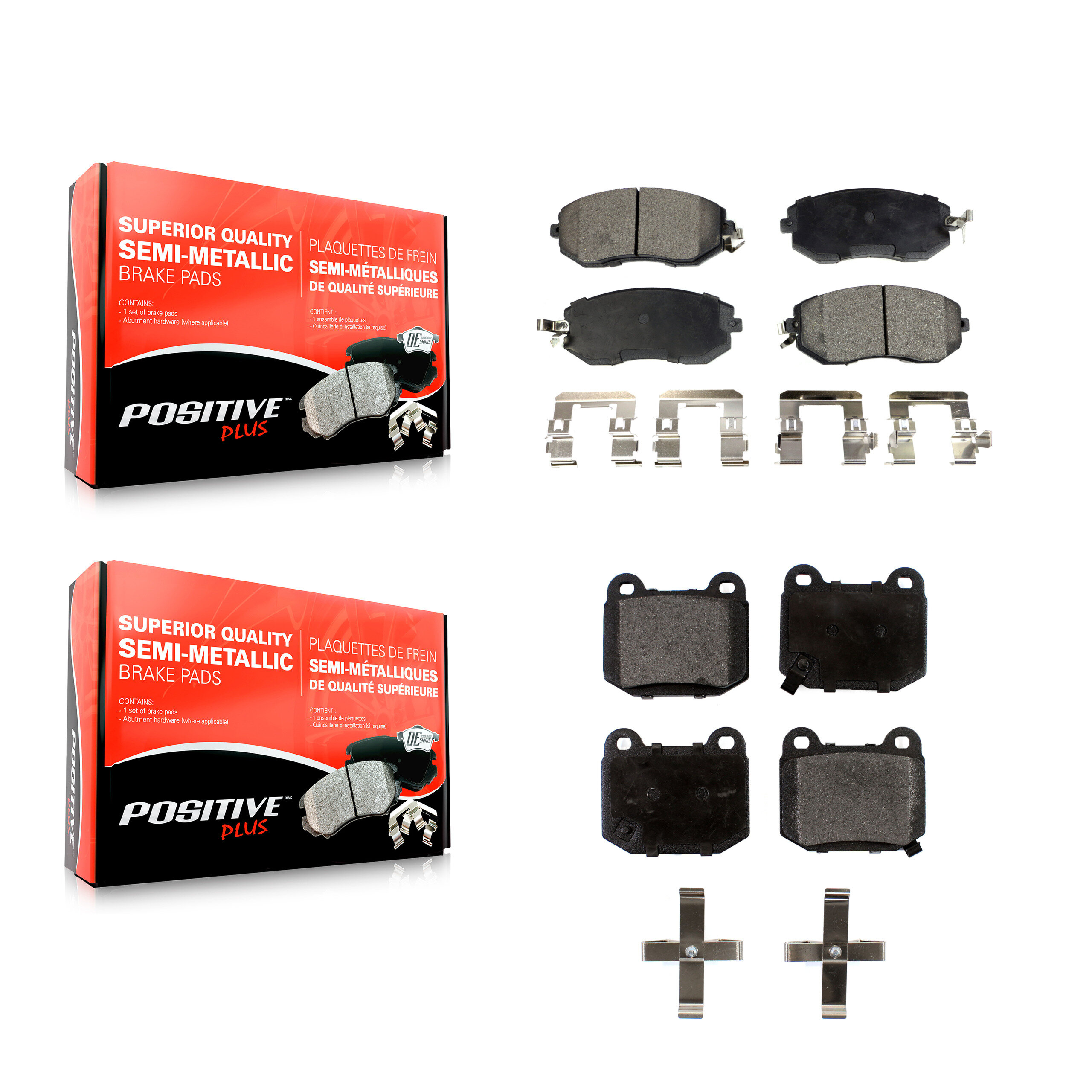 Positive Plus - KPF-100643 - Front and Rear Disc Brake Pad Kits