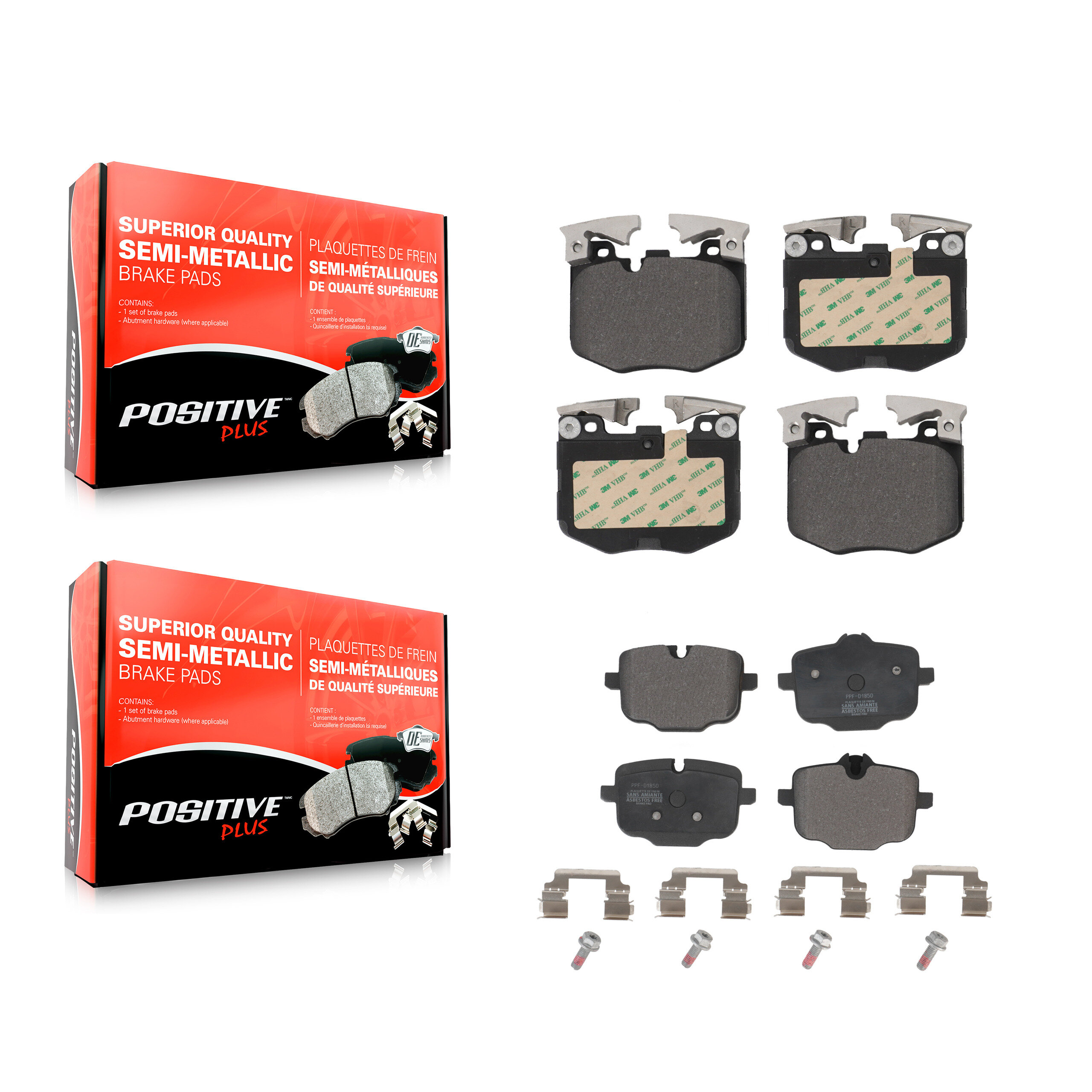 Positive Plus - KPF-100646 - Front and Rear Disc Brake Pad Kits
