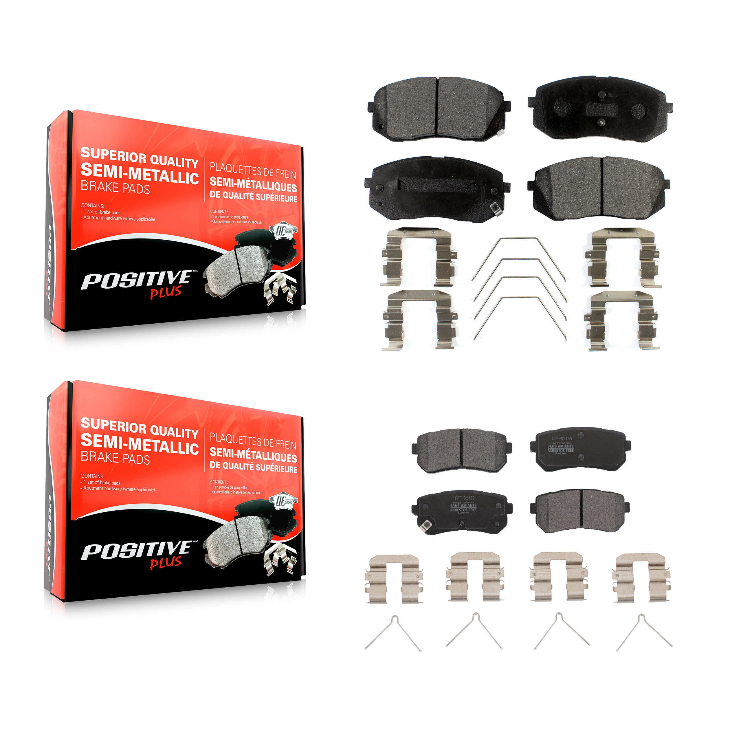 Positive Plus - KPF-100648 - Front and Rear Disc Brake Pad Kits