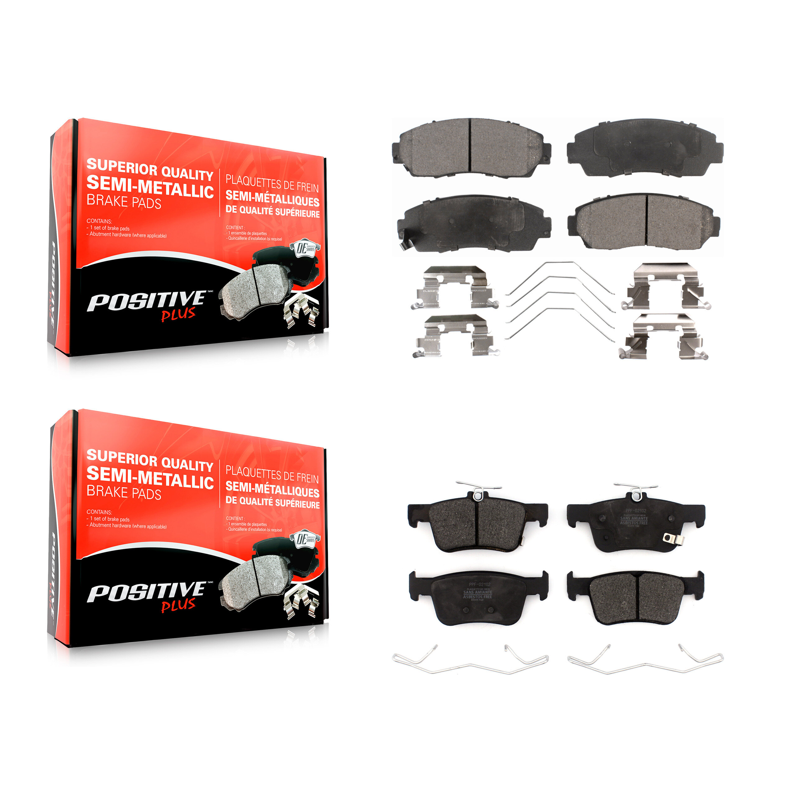 Positive Plus - KPF-100651 - Front and Rear Disc Brake Pad Kits
