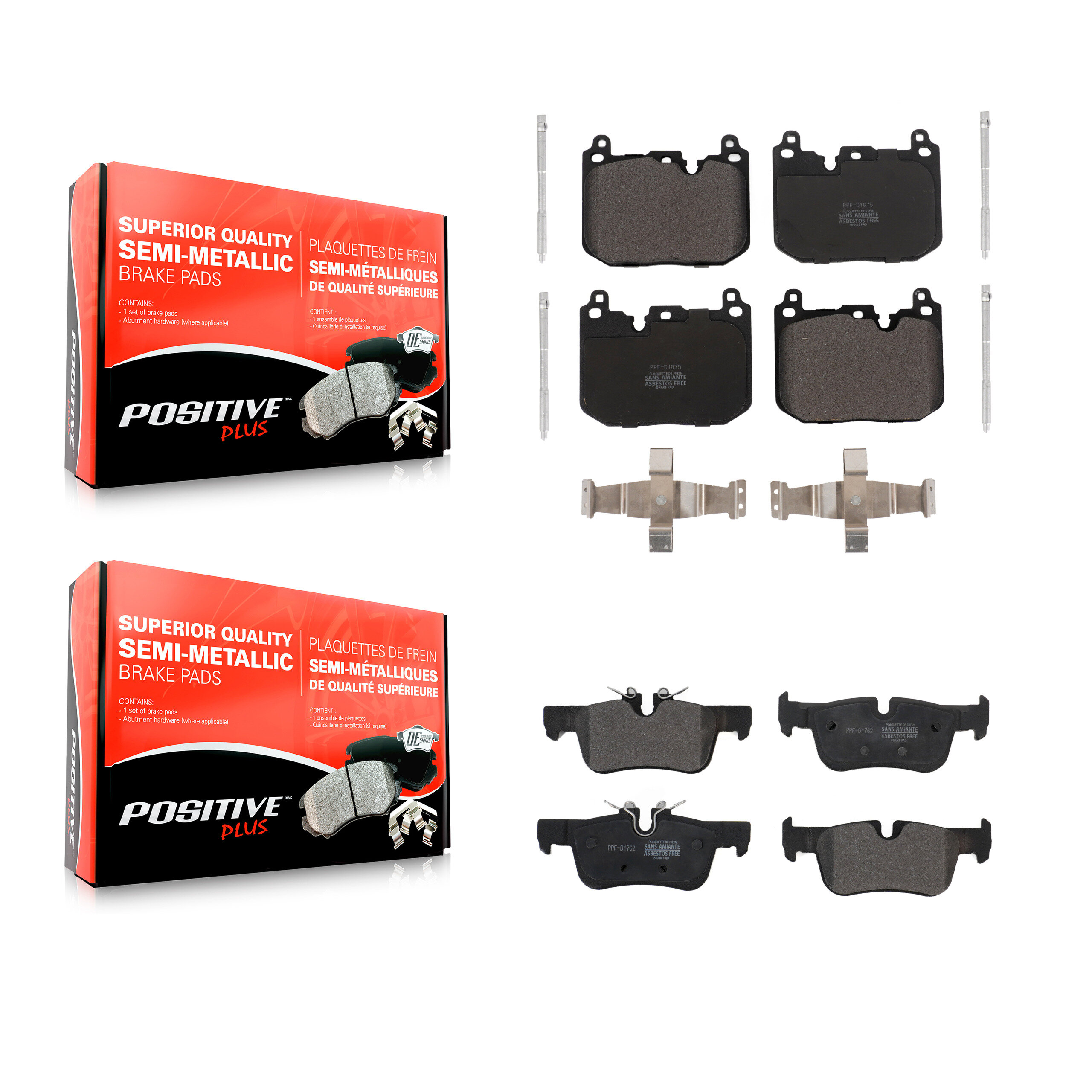 Positive Plus - KPF-100654 - Front and Rear Disc Brake Pad Kits