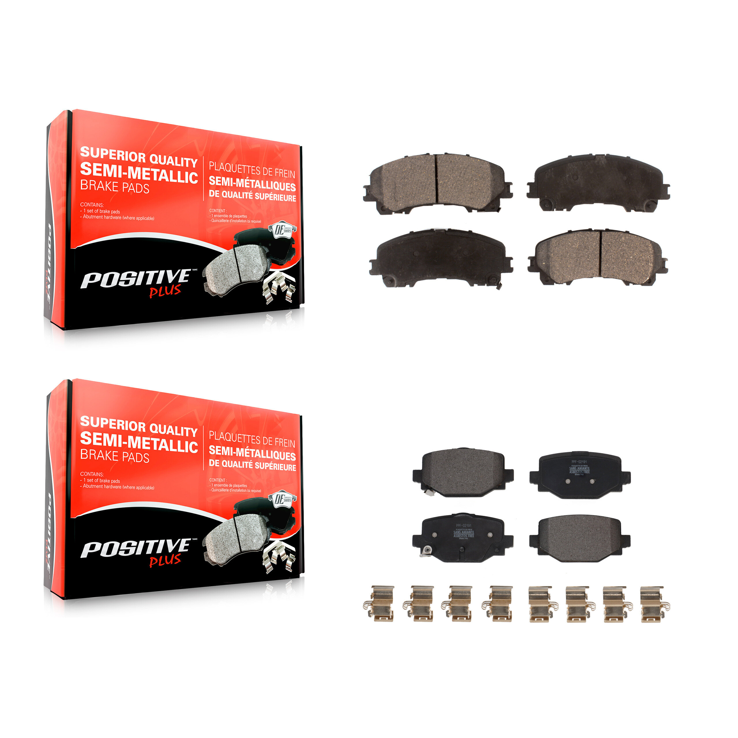 Positive Plus - KPF-100657 - Front and Rear Disc Brake Pad Kits