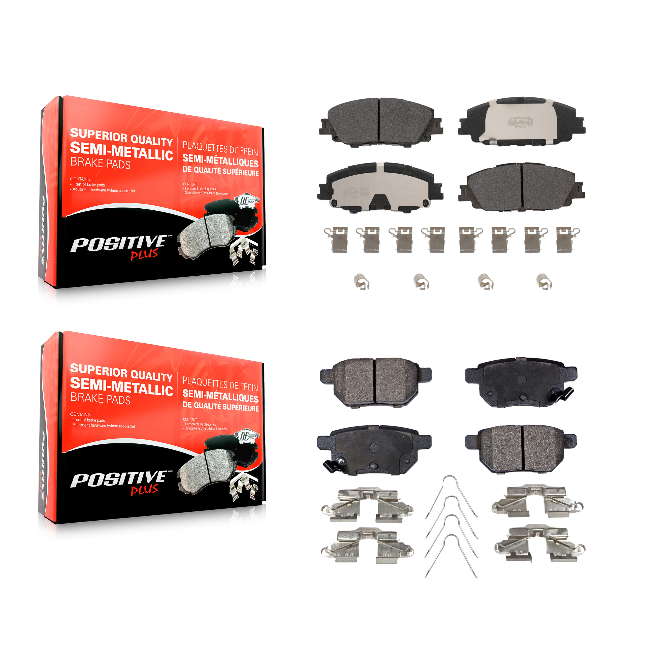 Positive Plus - KPF-100658 - Front and Rear Disc Brake Pad Kits