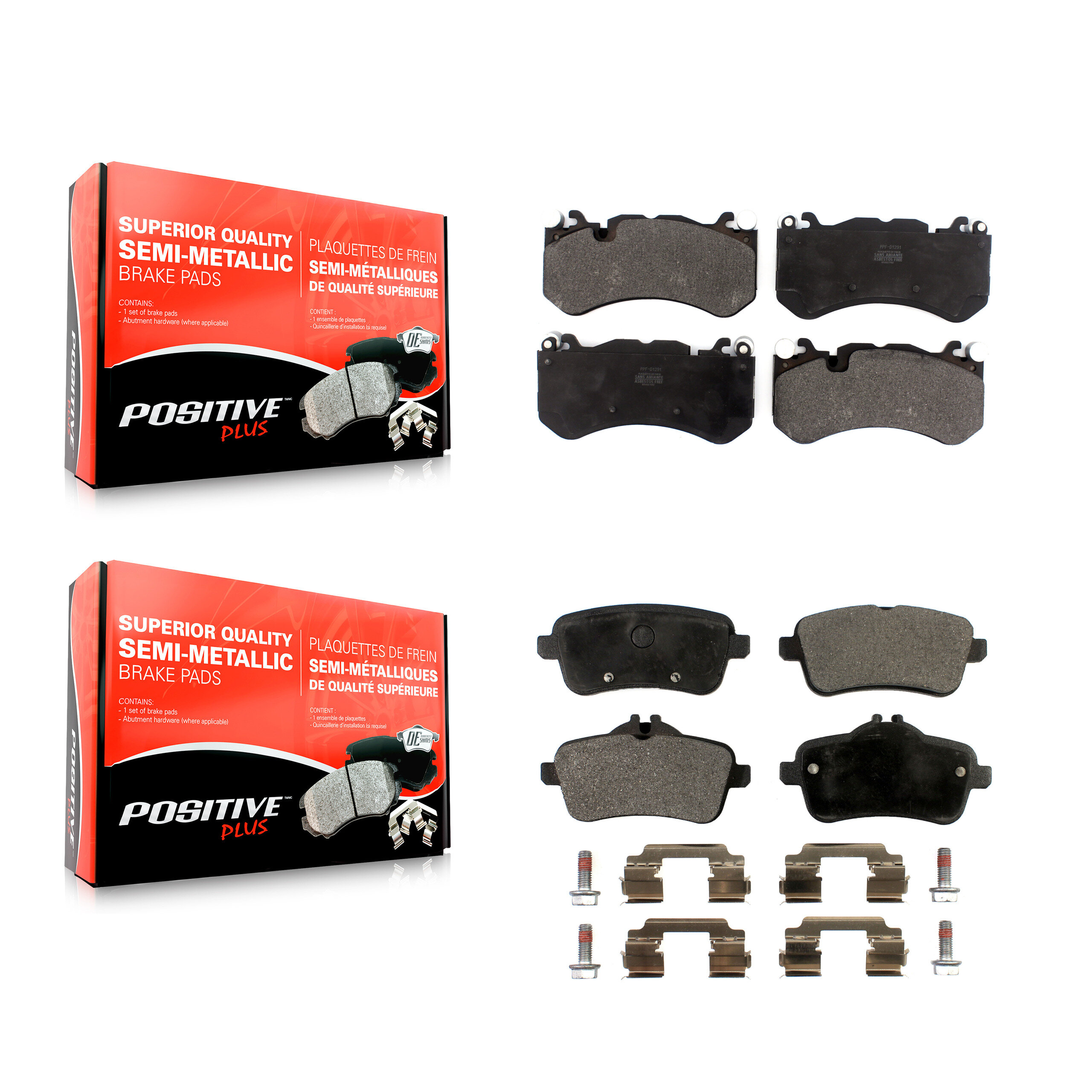 Positive Plus - KPF-100663 - Front and Rear Disc Brake Pad Kits