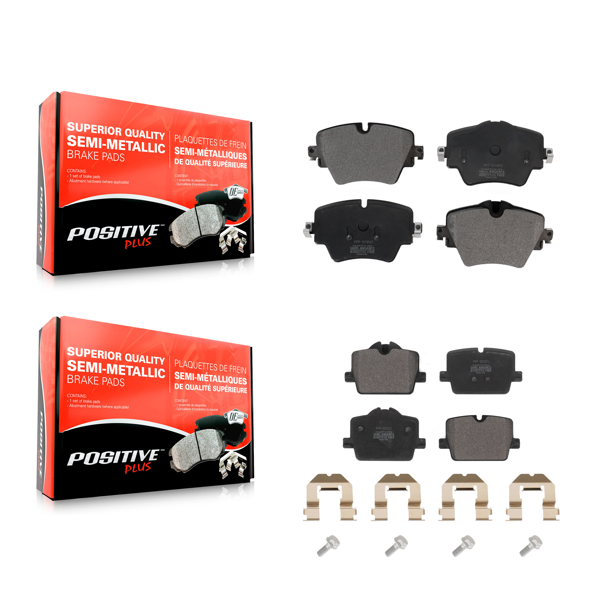 Positive Plus - KPF-100664 - Front and Rear Disc Brake Pad Kits