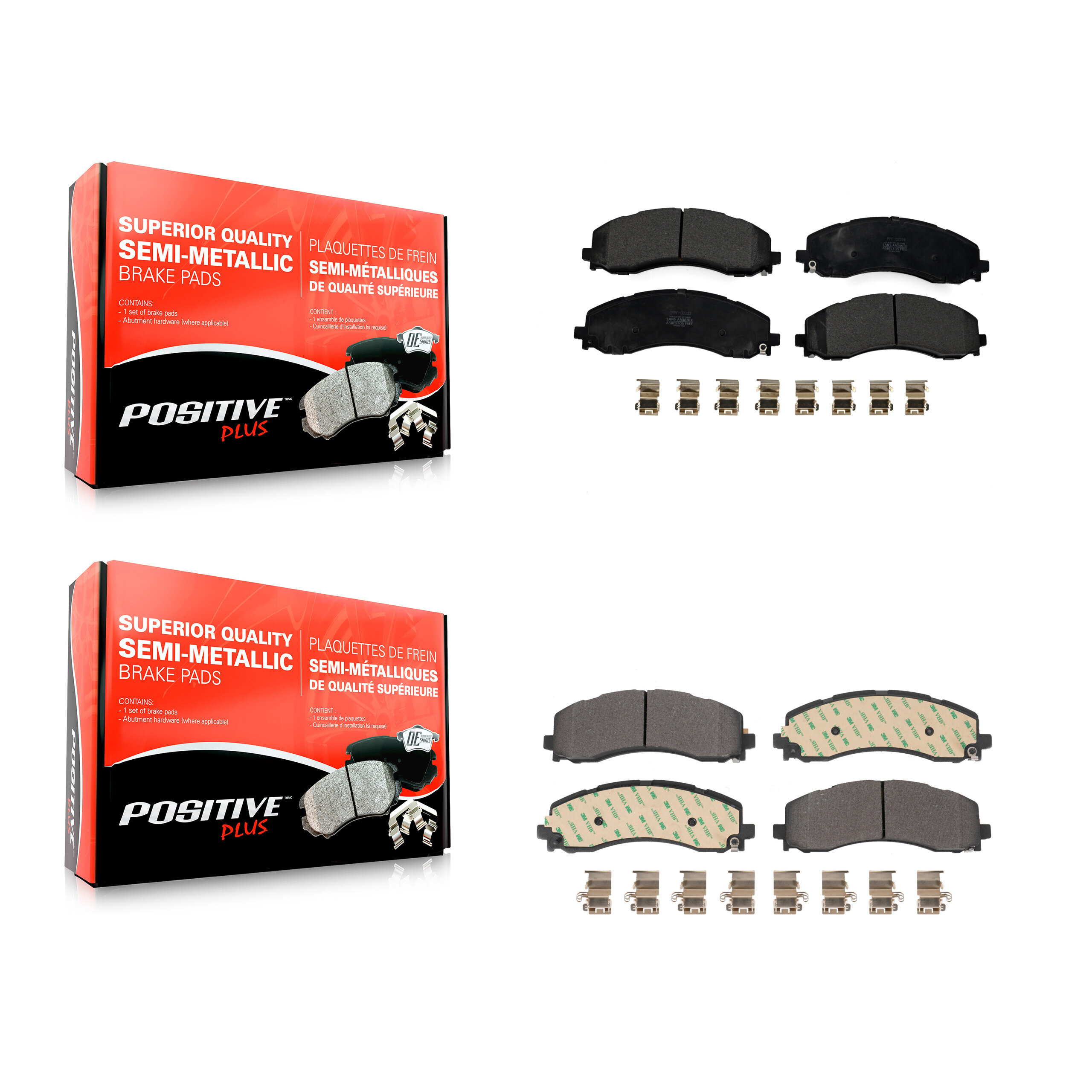 Positive Plus - KPF-100672 - Front and Rear Disc Brake Pad Kits
