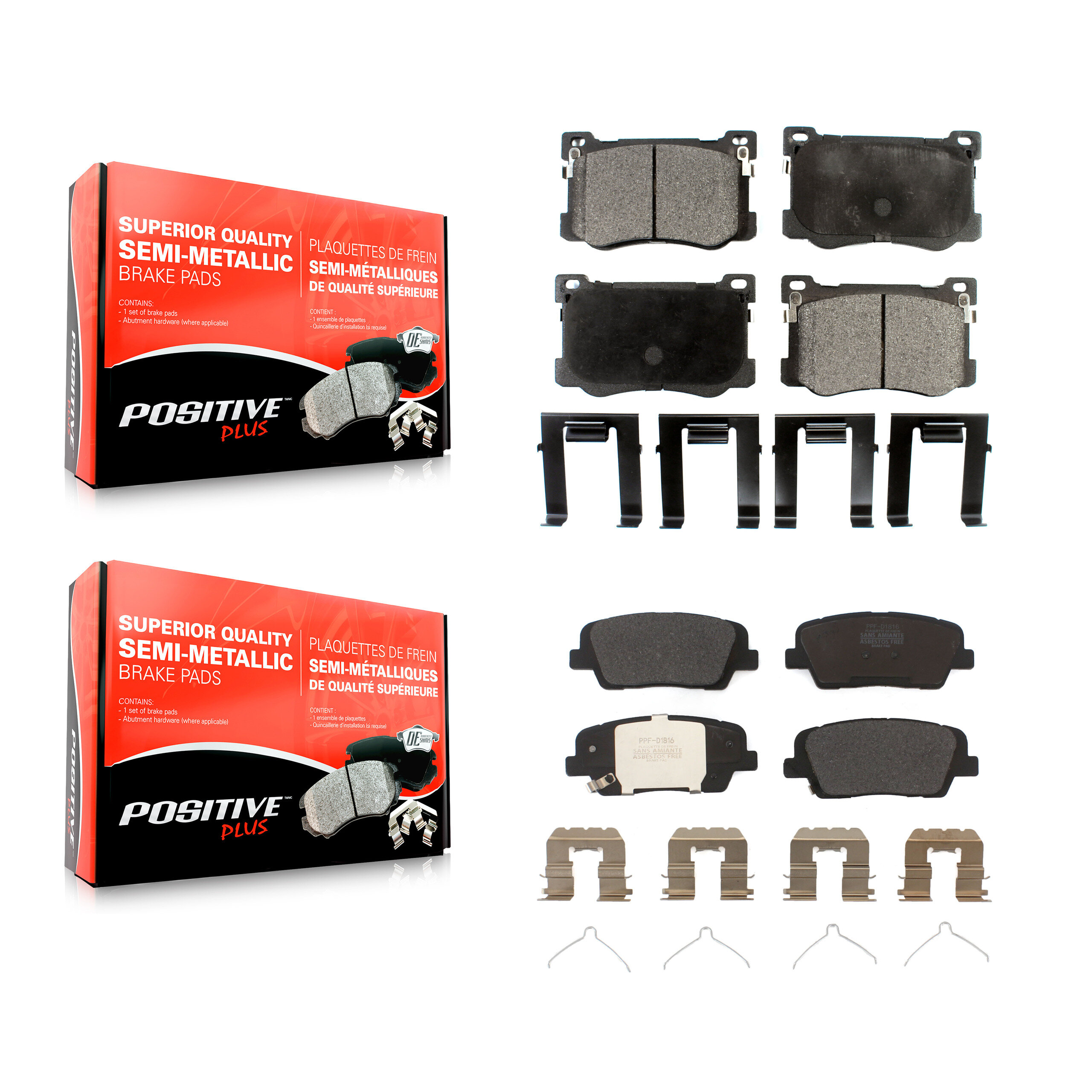 Positive Plus - KPF-100673 - Front and Rear Disc Brake Pad Kits