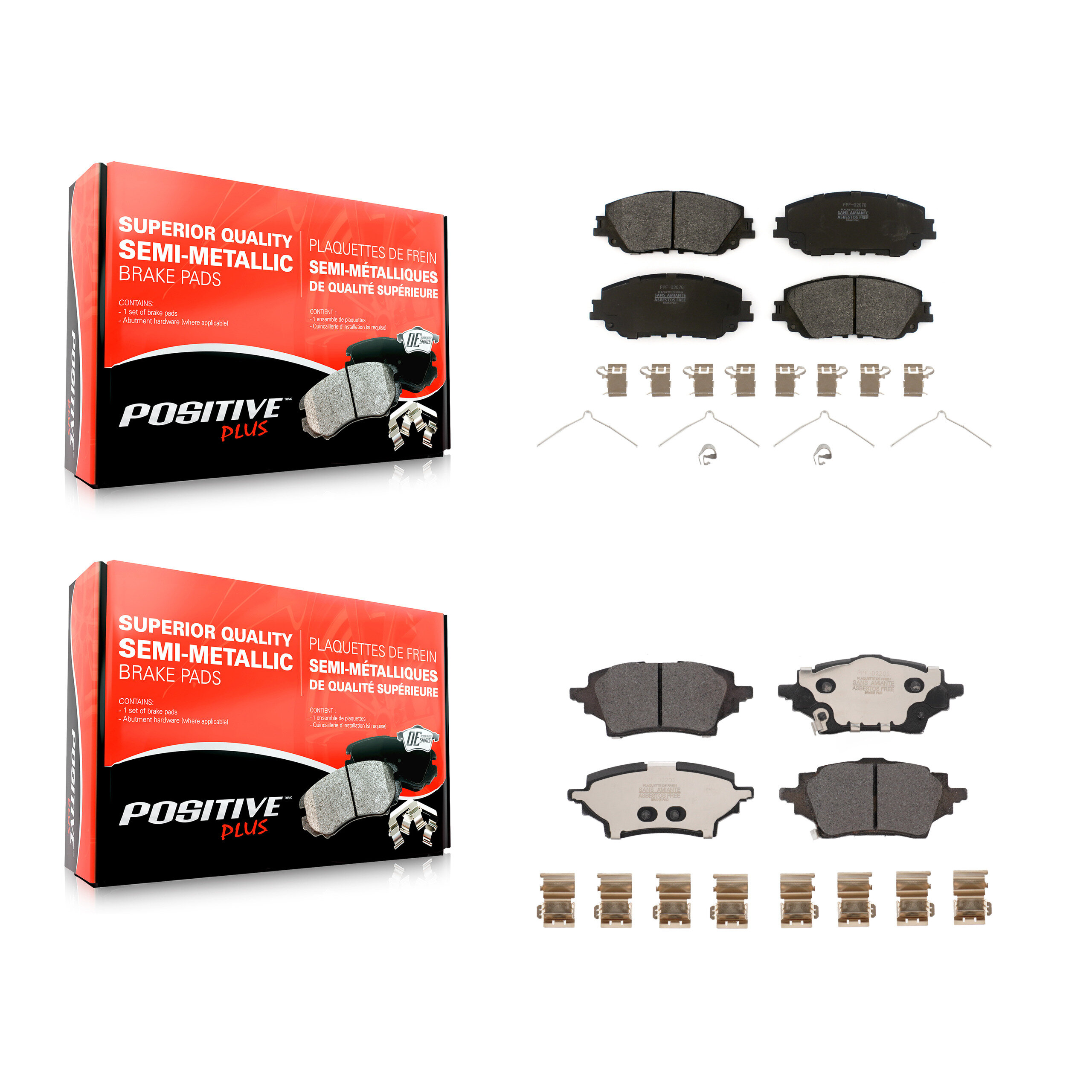 Positive Plus - KPF-100676 - Front and Rear Disc Brake Pad Kits