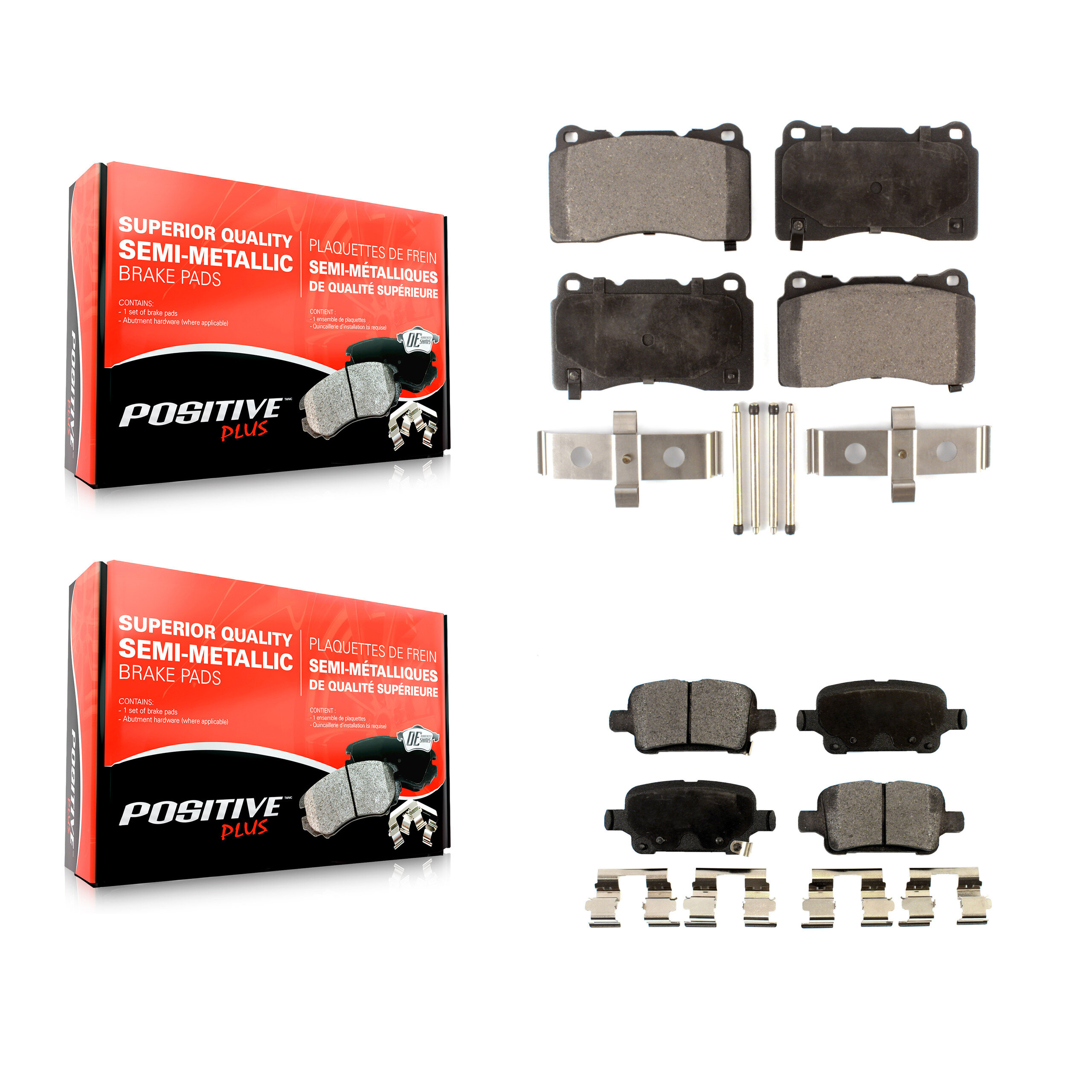 Positive Plus - KPF-100681 - Front and Rear Disc Brake Pad Kits