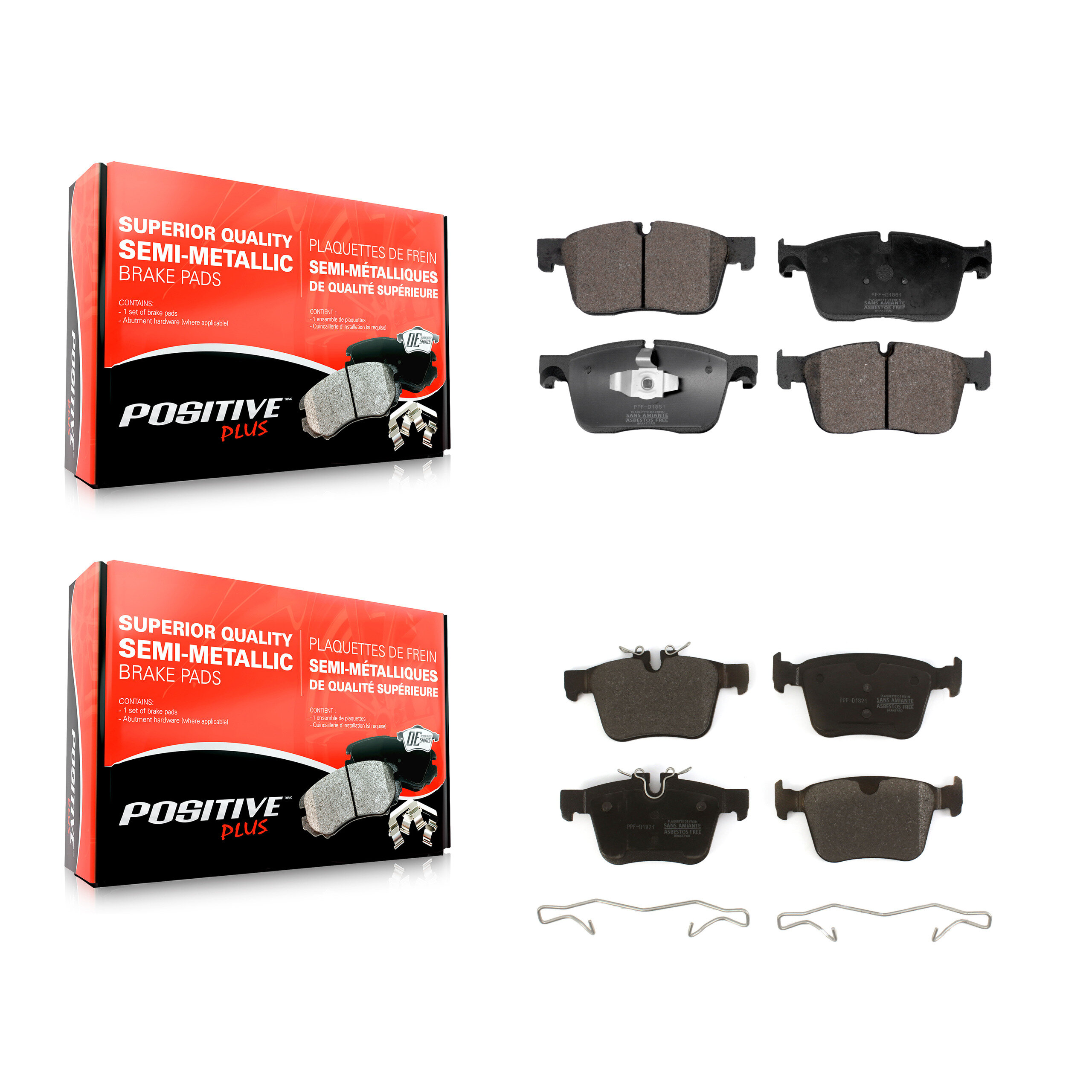 Positive Plus - KPF-100688 - Front and Rear Disc Brake Pad Kits