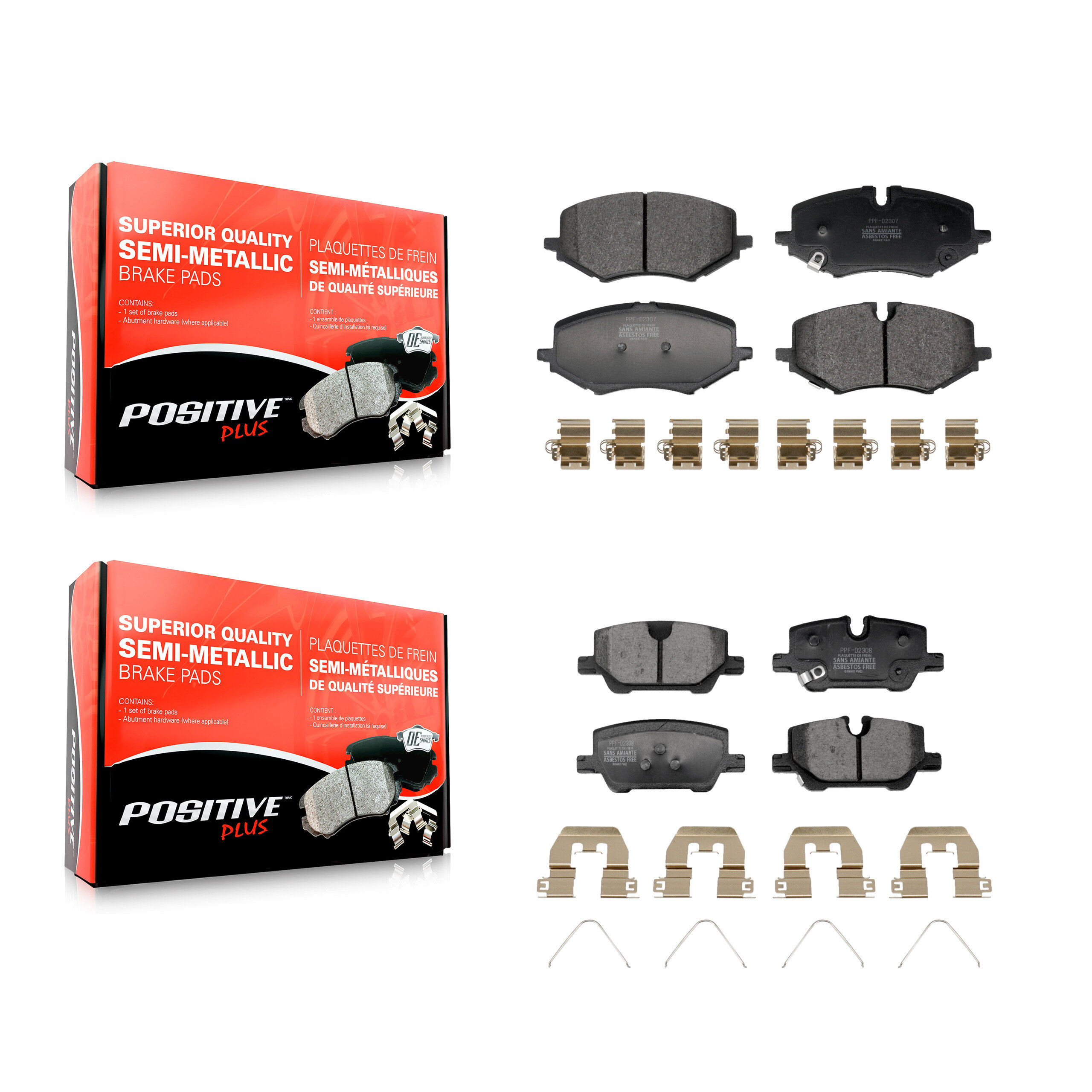 Positive Plus - KPF-100698 - Front and Rear Disc Brake Pad Kits