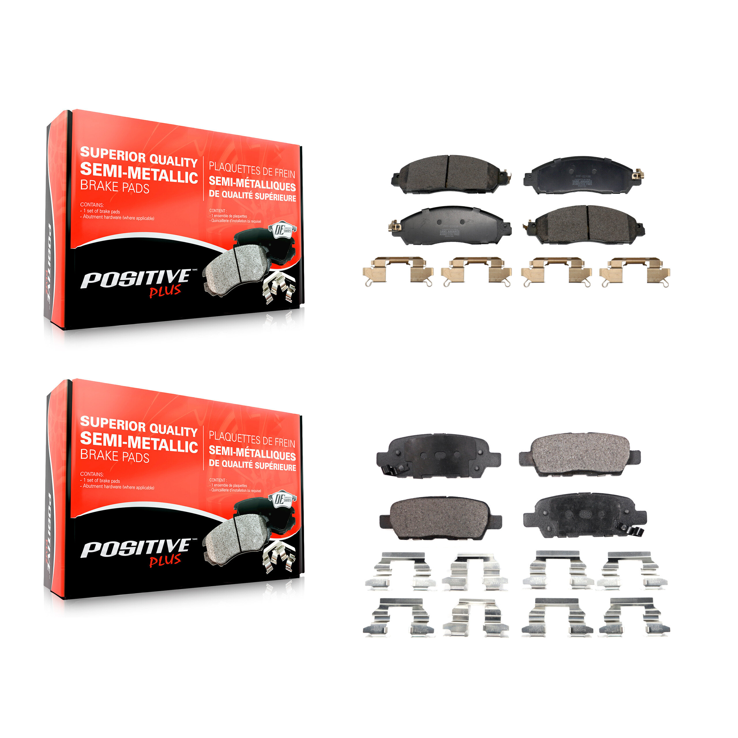 Positive Plus - KPF-100705 - Front and Rear Disc Brake Pad Kits