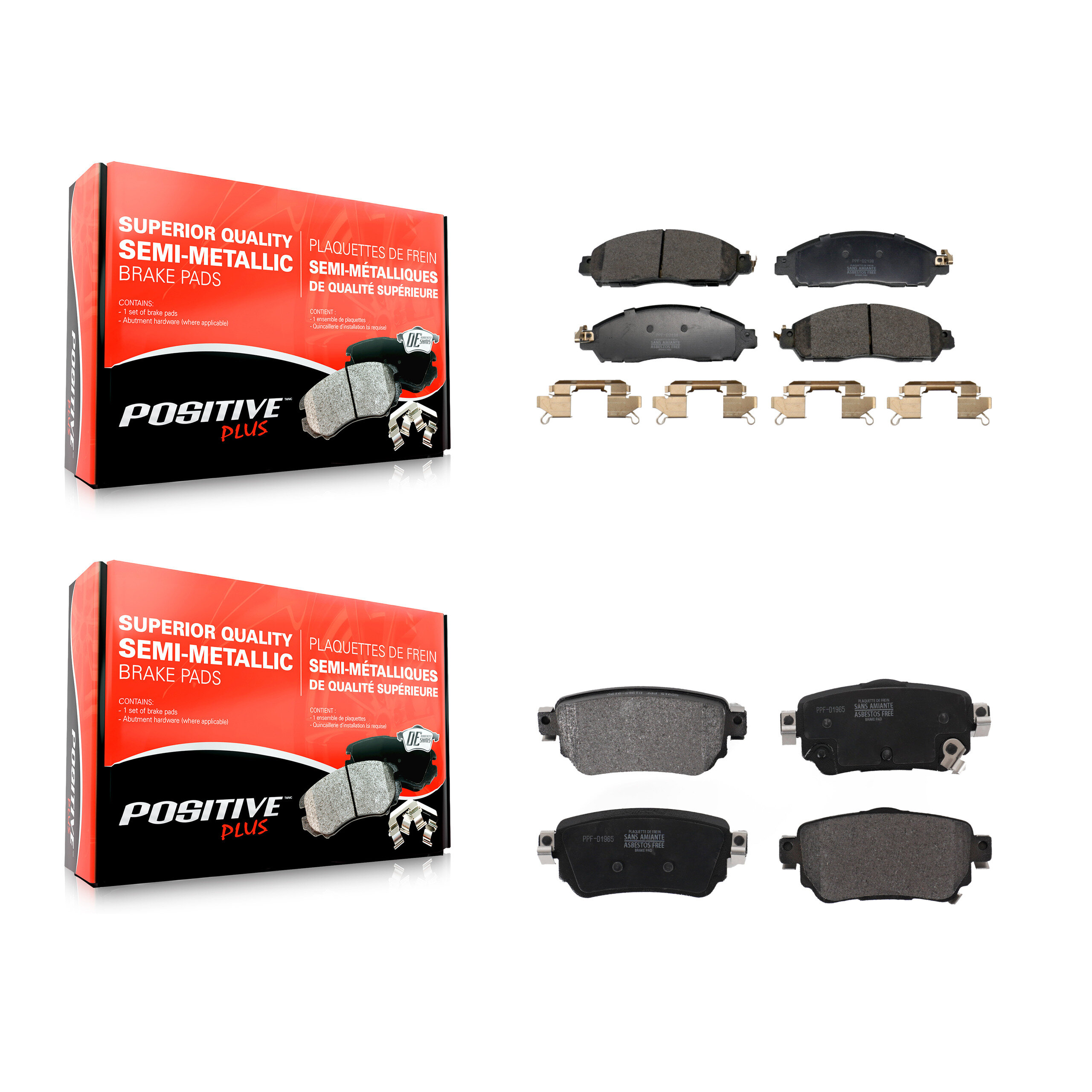 Positive Plus - KPF-100706 - Front and Rear Disc Brake Pad Kits