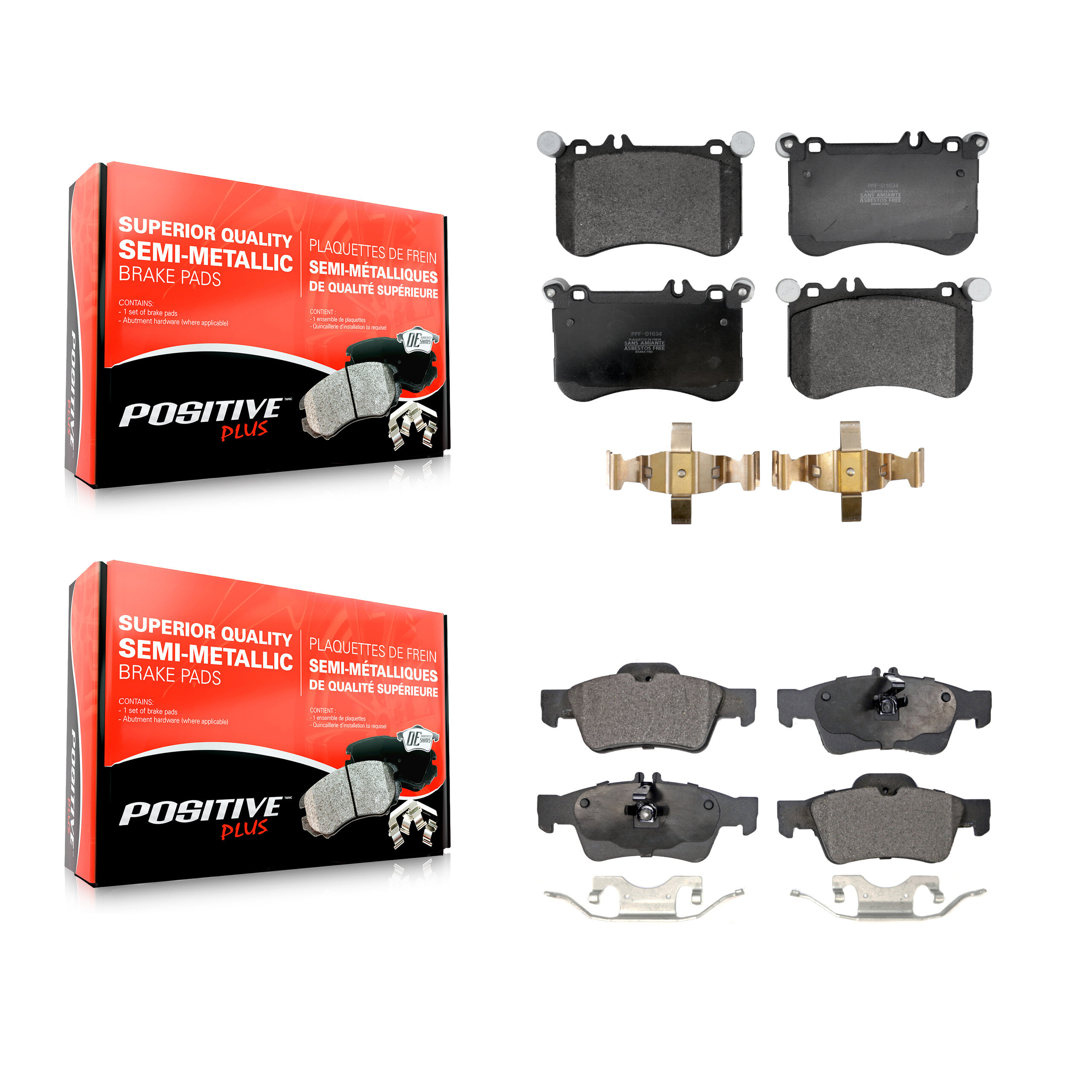 Positive Plus - KPF-100708 - Front and Rear Disc Brake Pad Kits