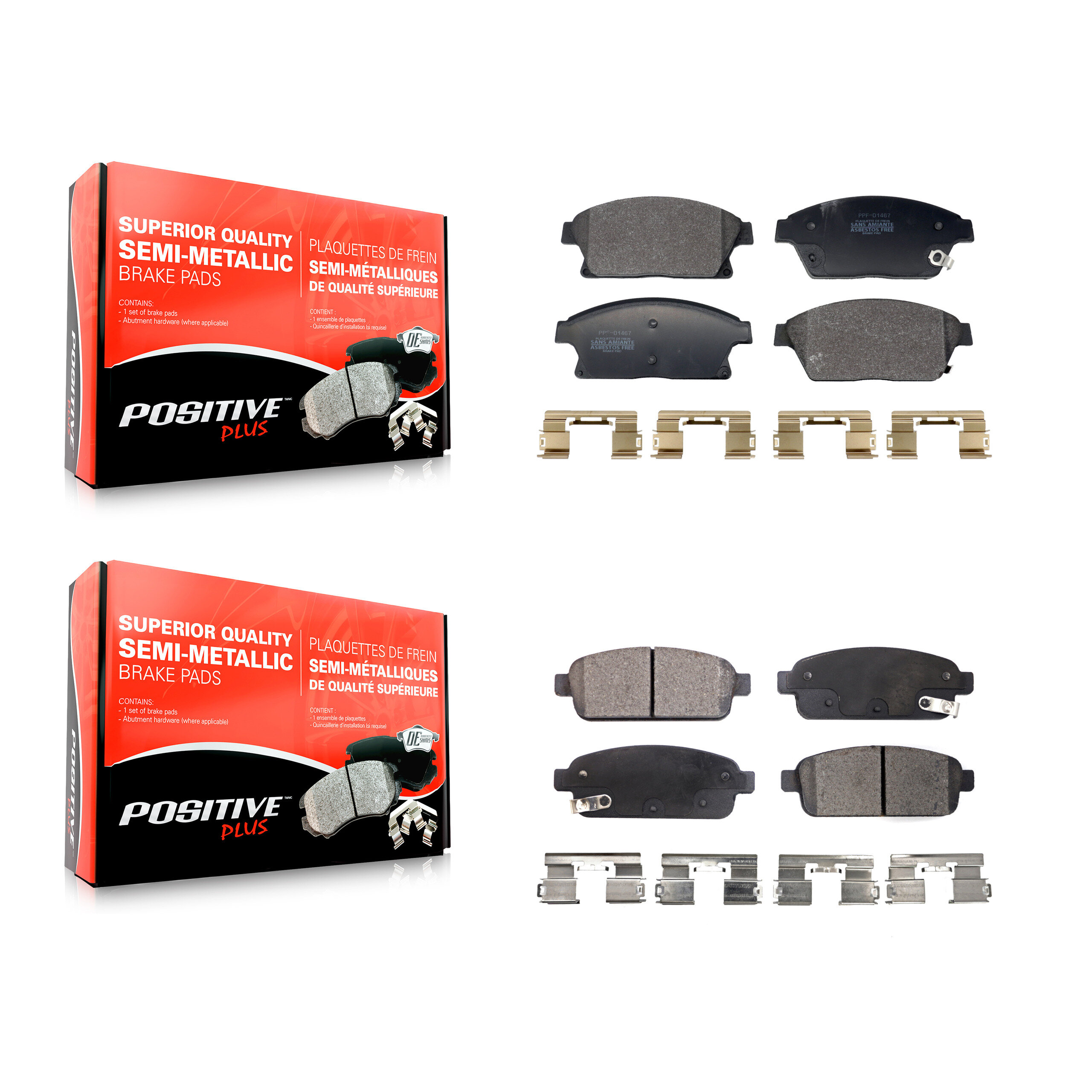 Positive Plus - KPF-100714 - Front and Rear Disc Brake Pad Kits